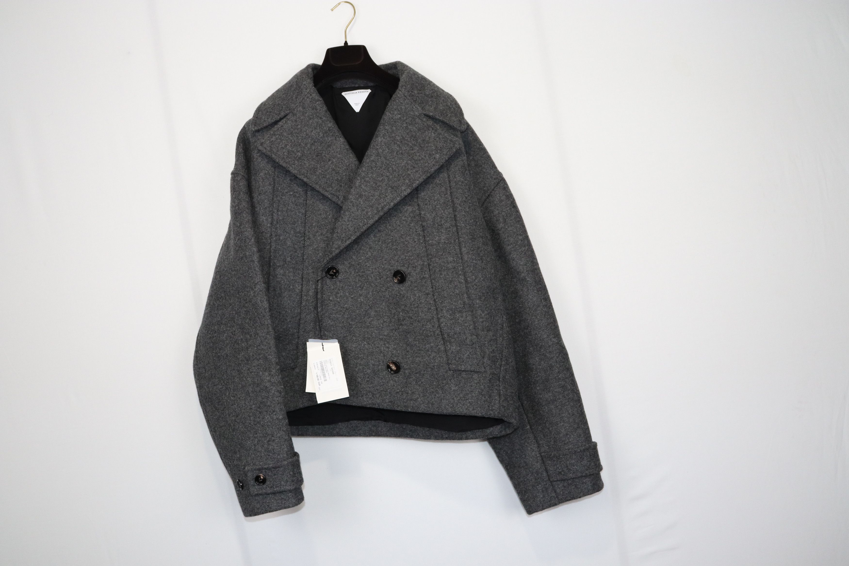Bottega Veneta o1rshd10124 Double Splittable Wool Felt Jacket Charcoal Size US M / EU 48-50 / 2 - 2 Thumbnail