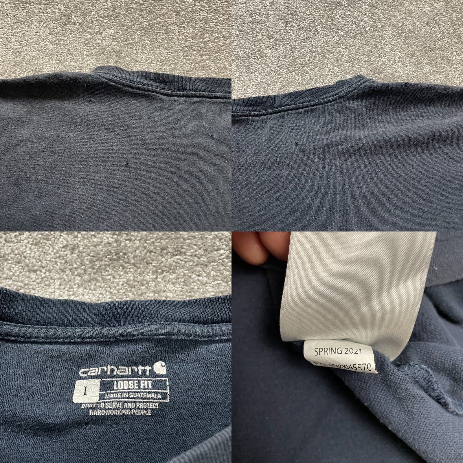 Carhartt VINTAGE Carhartt K87 T-Shirt Mens Large Blue Crew Neck Pocket Tee Top Size US L / EU 52-54 / 3 - 8 Thumbnail