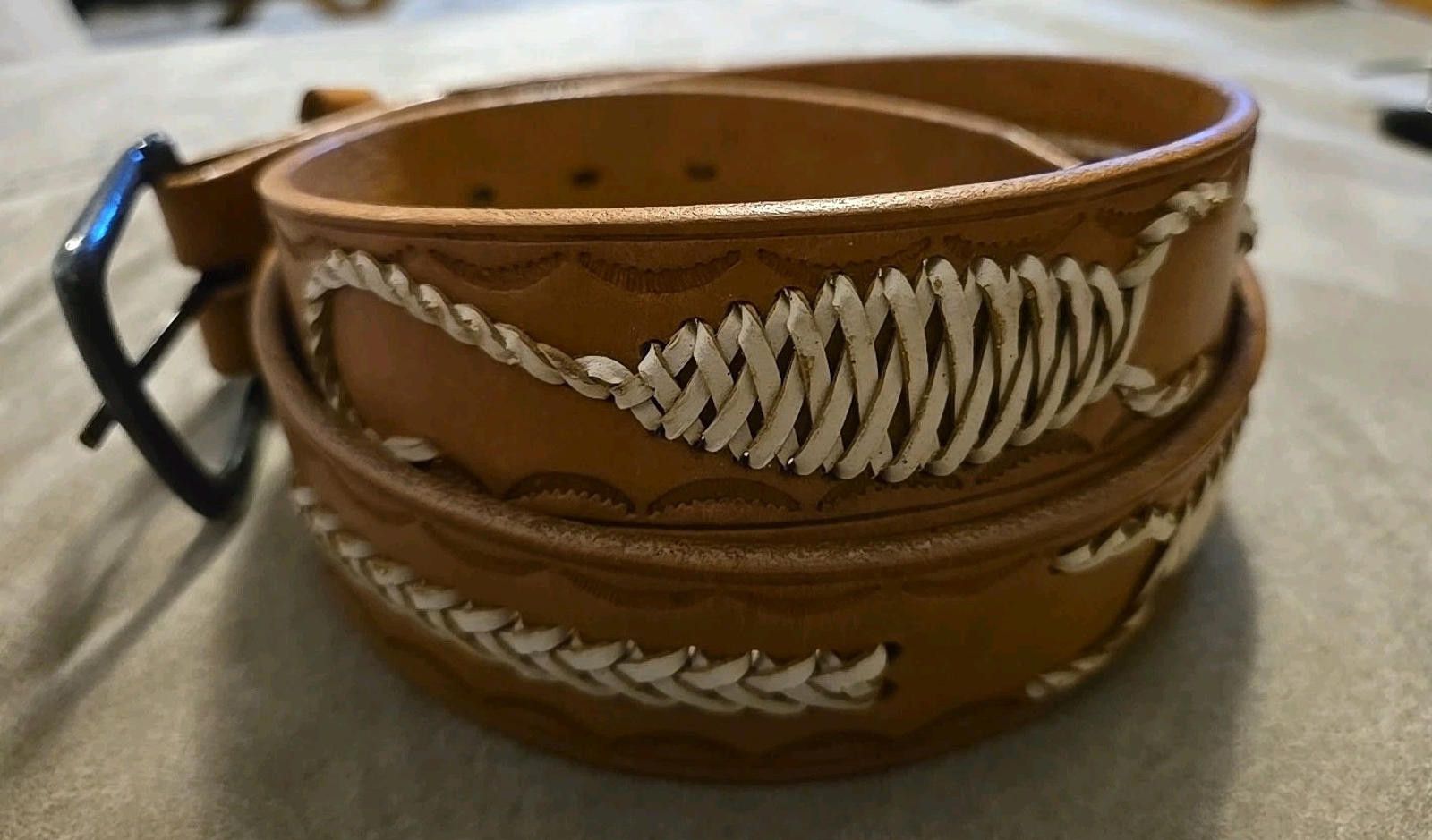 Handmade Vintage Genuine Leather Belt Scorpion Design Western Cowboy Size ONE SIZE - 1 Thumbnail