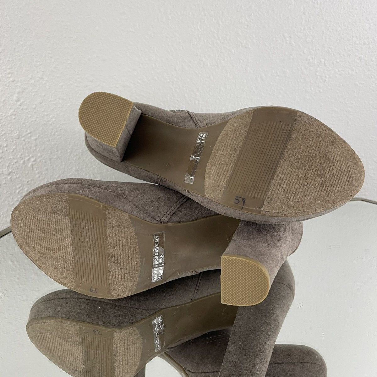 Other REPORT Taupe Tan Faux Suede Lyle High Block Heel Ankle Boots Size US 8 / IT 38 - 9 Thumbnail