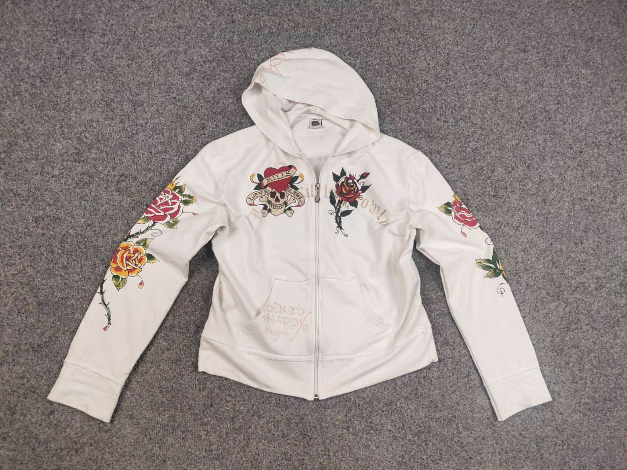 Ed Hardy Vintage Ed Hardy Designs Tattoo Logo Zip Hoodie Y2K Style Size L / US 10 / IT 46 - 14 Thumbnail
