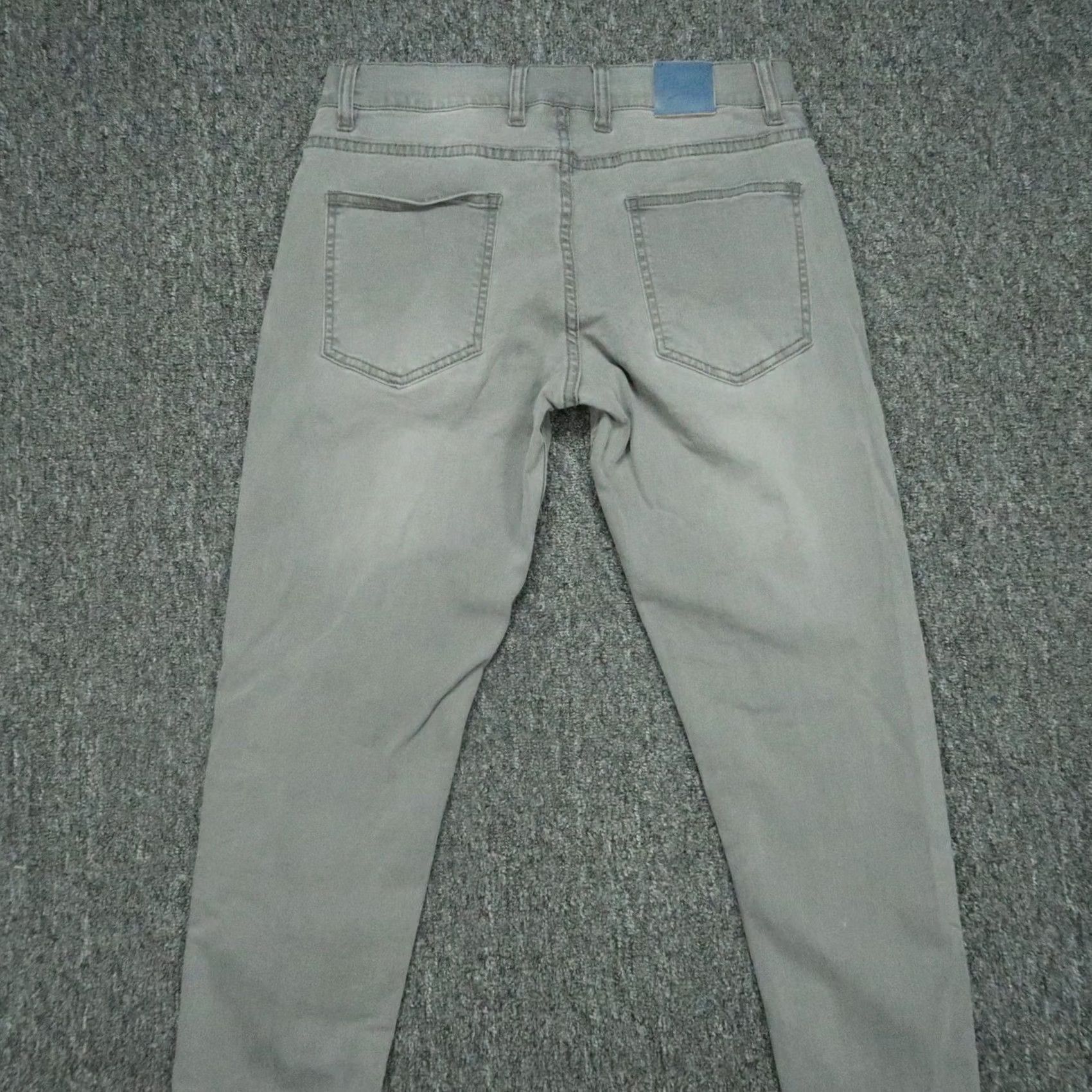 Denime Mugsy Jeans Men 31x30 Gray Beans Tapered 5 Pocket Denim Preppy Shirt? Size US 31 - 6 Thumbnail