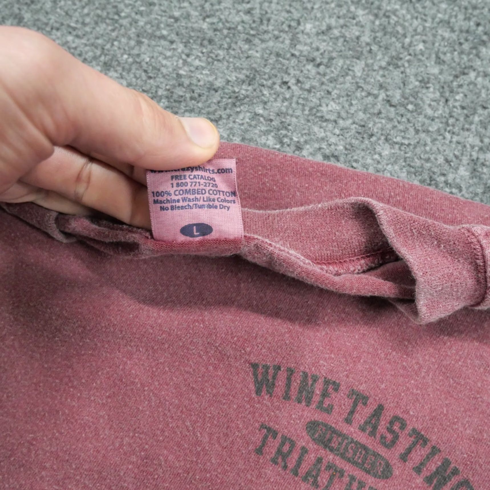 Vintage VINTAGE Crazy Shirts T-Shirt Adult Large Red Wine Dyed Size US L / EU 52-54 / 3 - 7 Thumbnail