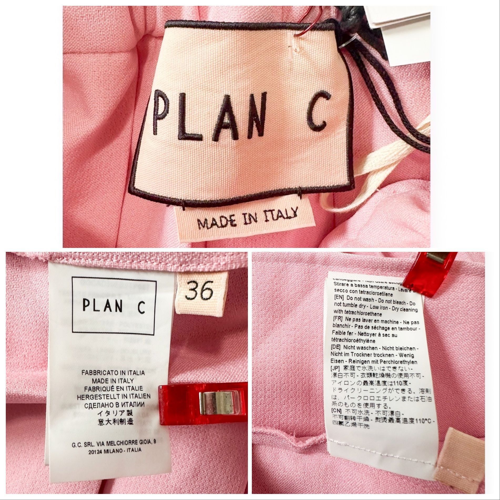 Plan C Plan C Pleated Midi Skirt, Double Active, Pink, Size 36IT/XS Size 25" / US 0 / IT 36 - 4 Thumbnail