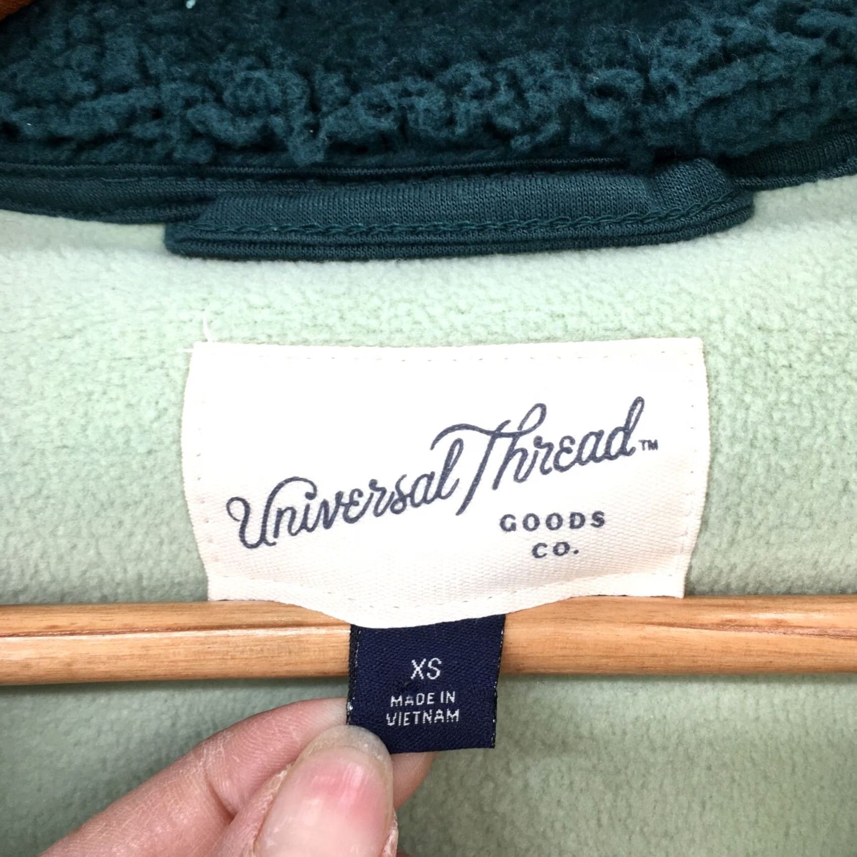 Vintage VINTAGE? Universal Thread Sherpa Anorak Teddy Jacket Womens XS Green Full Zip Long Sleeve Size XS / US 0-2 / IT 36-38 - 6 Thumbnail