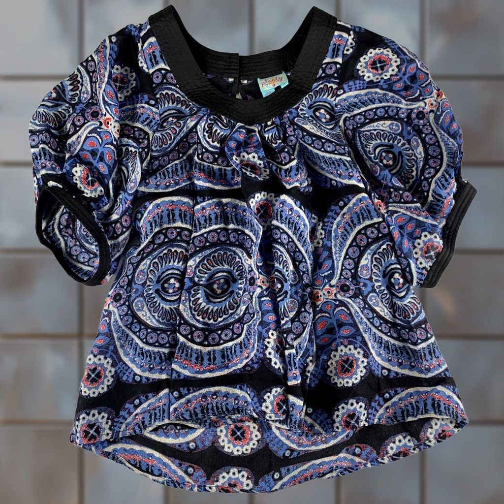 Anthropologie VINTAGE Anthropologie Plenty by Tracy Reese Womens Boho Blouse Silk Wool Blue SZ P Size S / US 4 / IT 40 - 1 Thumbnail