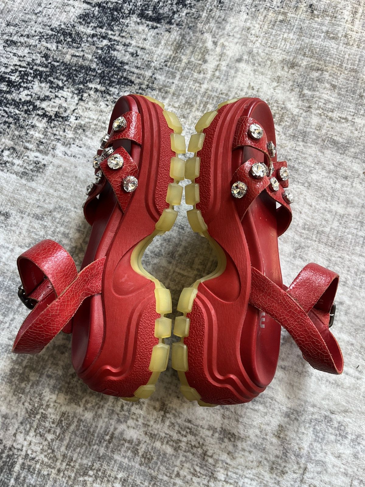 Miu Miu Miu Miu Red Platform Sandals (unisex) Size US 11 / IT 41 - 16 Thumbnail