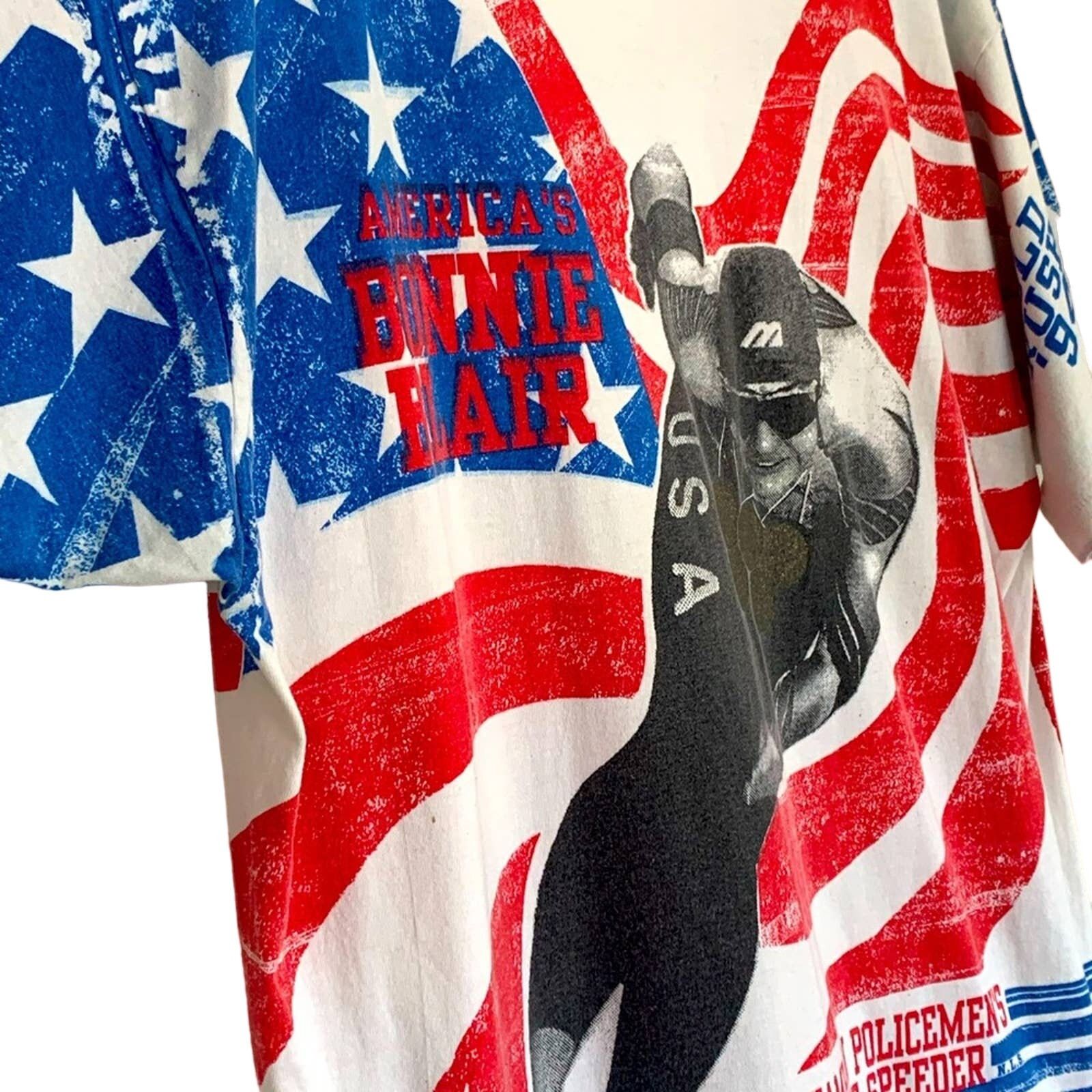Other VINTAGE 90s Bonnie Blair Olympics AOP Single Stitch Tee USA Size US XL / EU 56 / 4 - 9 Thumbnail