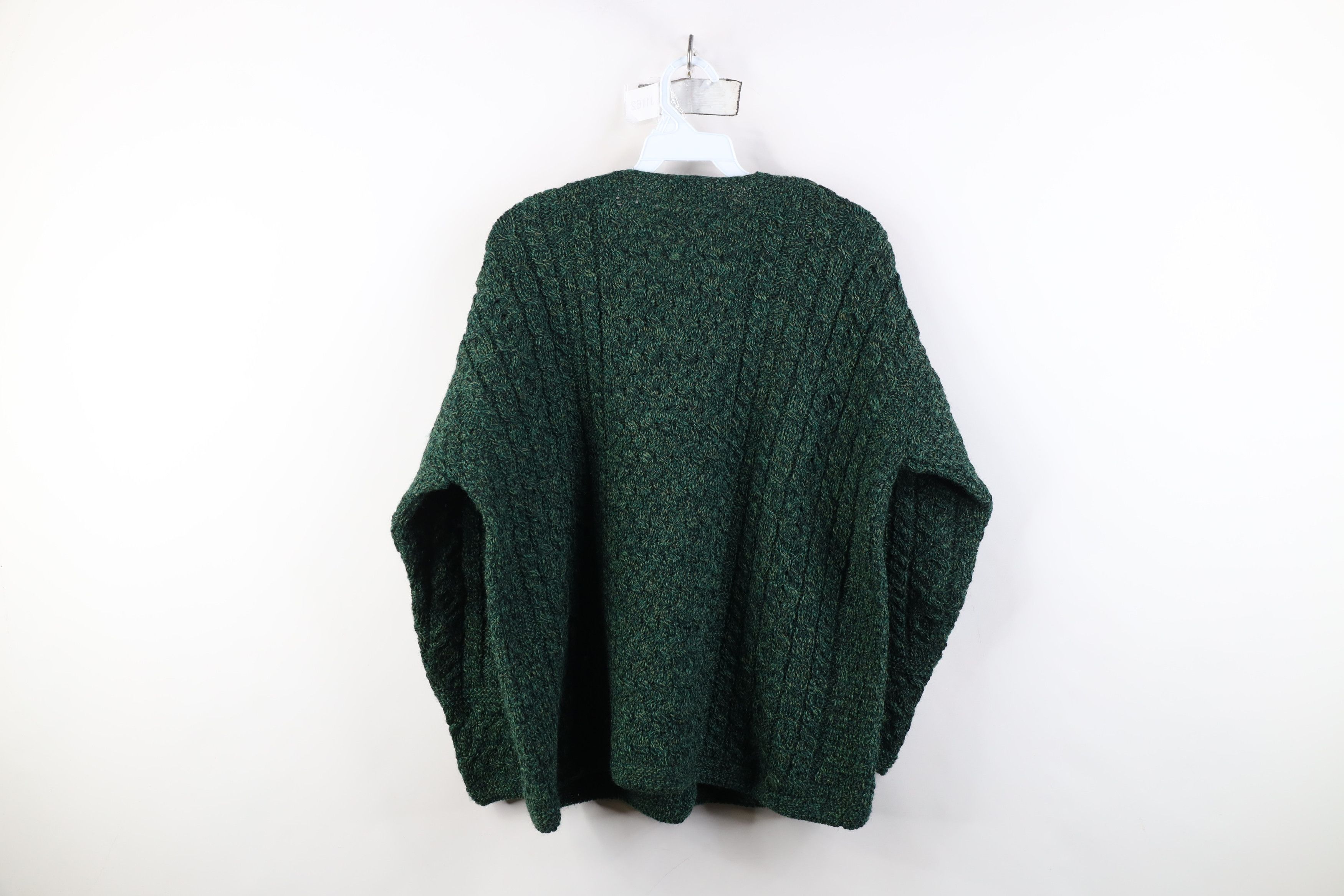 Vintage Vintage 90s Streetwear Fisherman Cable Knit Cardigan Sweater Size XL / US 12-14 / IT 48-50 - 9 Thumbnail