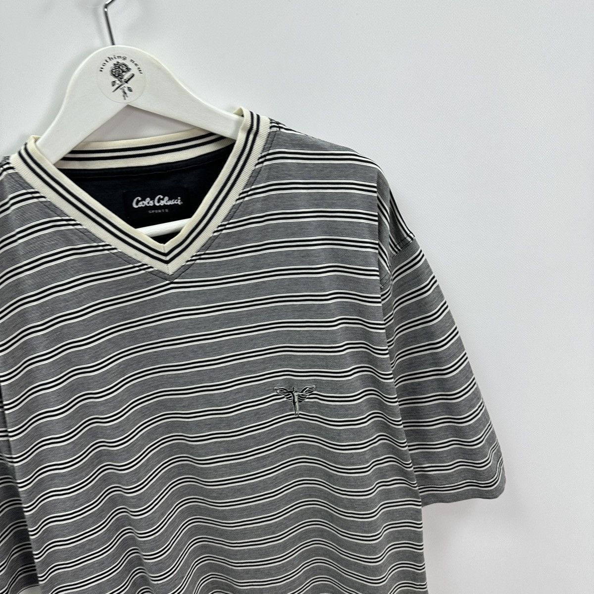 Vintage Vintage 90s Carlo Colucci Sports embroidered striped tee y2k Size US XL / EU 56 / 4 - 4 Thumbnail