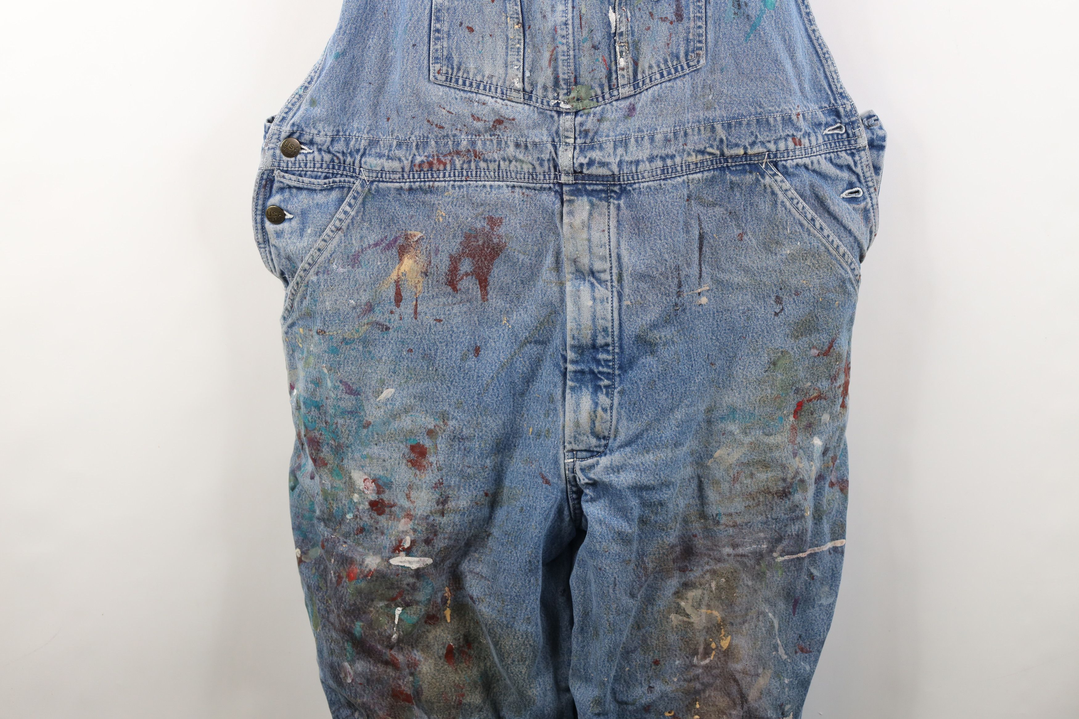 Vintage Vintage 90s Streetwear Thrashed Flannel Lined Overalls Size US 40 / EU 56 - 2 Thumbnail