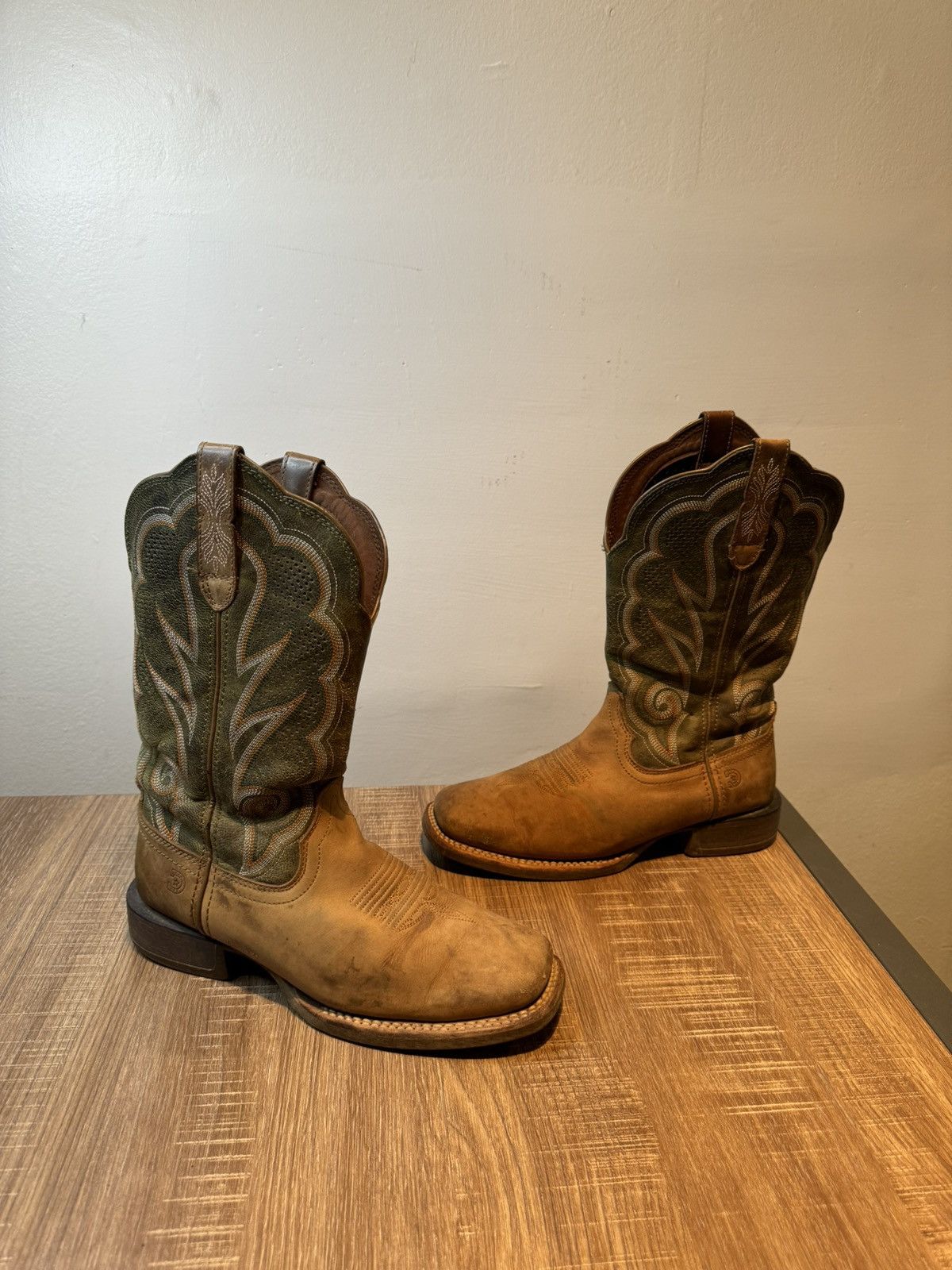 Durango DURANGO Cowboy Womens Brown / Green Western Boots Size 7.5 M Size US 7.5 / IT 37.5 - 2 Thumbnail