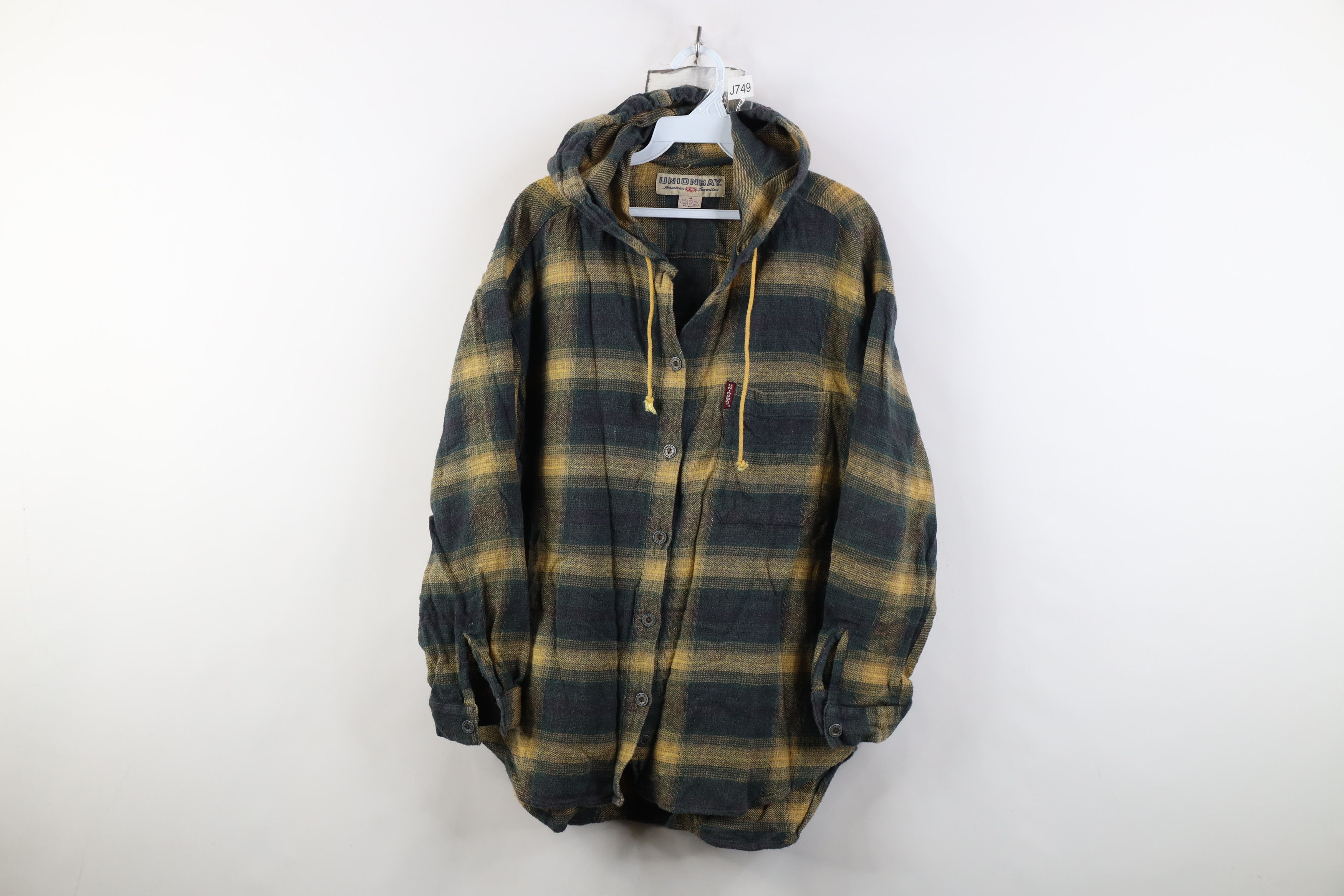 UNIONBAY Vintage 90s Unionbay Surfing Flannel Hooded Shirt Jacket Size M / US 6-8 / IT 42-44 - 1 Thumbnail