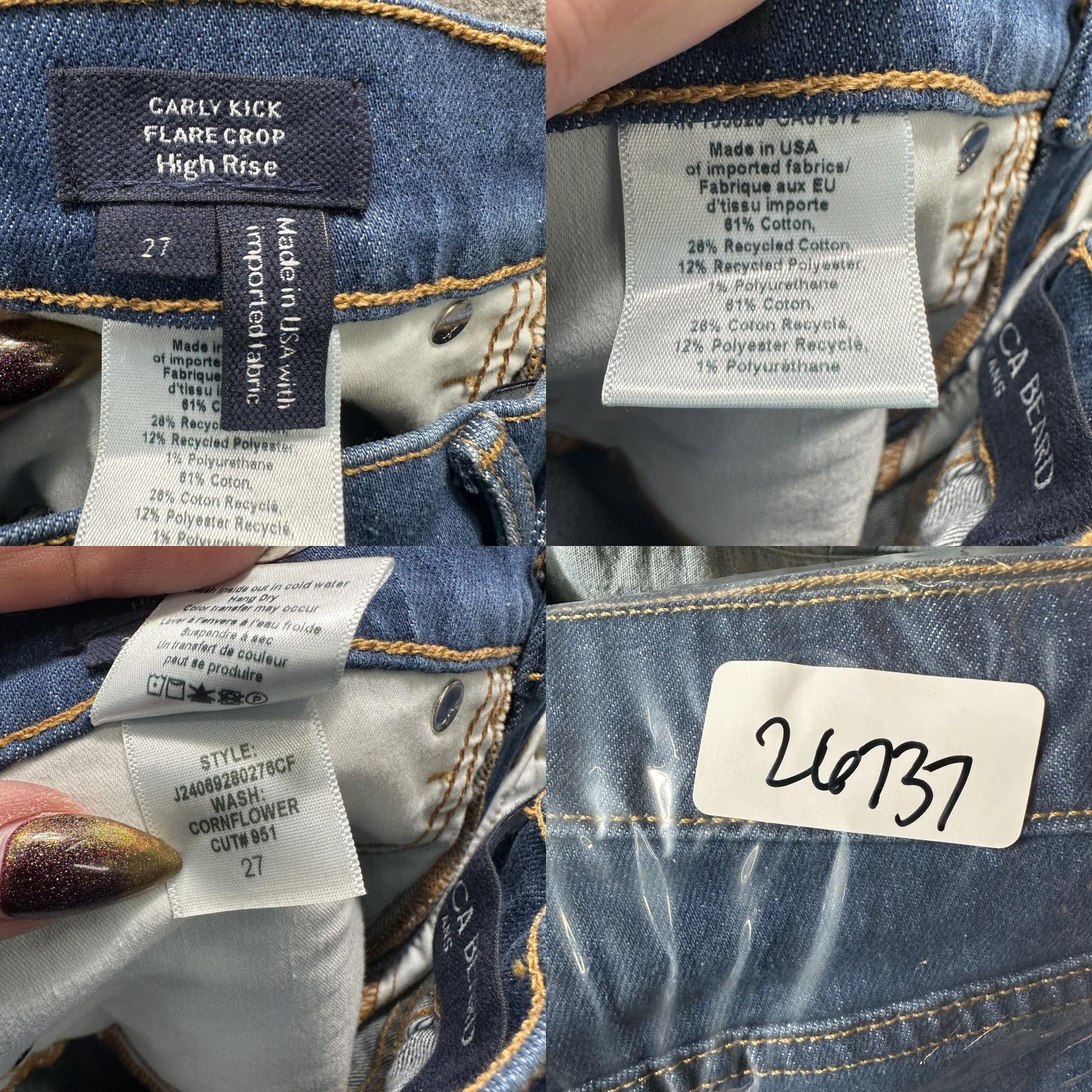 Veronica Beard Veronica Beard Jeans Womens 27 High Rise Carly Kick Flare Crop Blue Denim Cropped Jeans Size 27" / US 4 / IT 40 - 11 Thumbnail