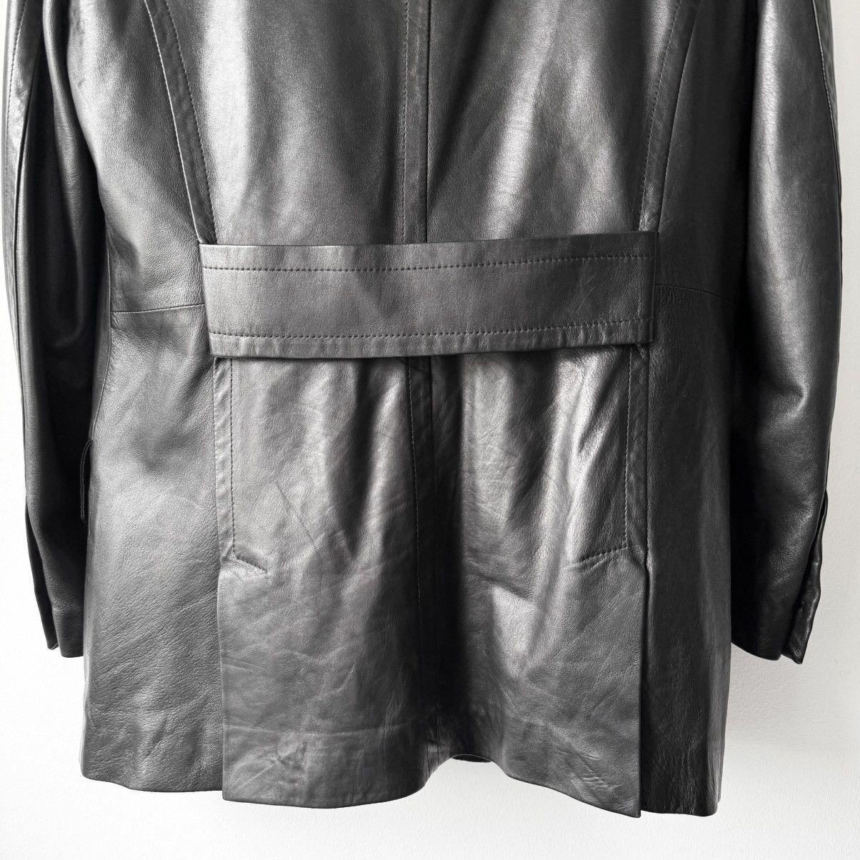 Gucci Gucci Tom Ford FW1996 Double Breasted Lined Leather Peacoat Size US M / EU 48-50 / 2 - 10 Thumbnail