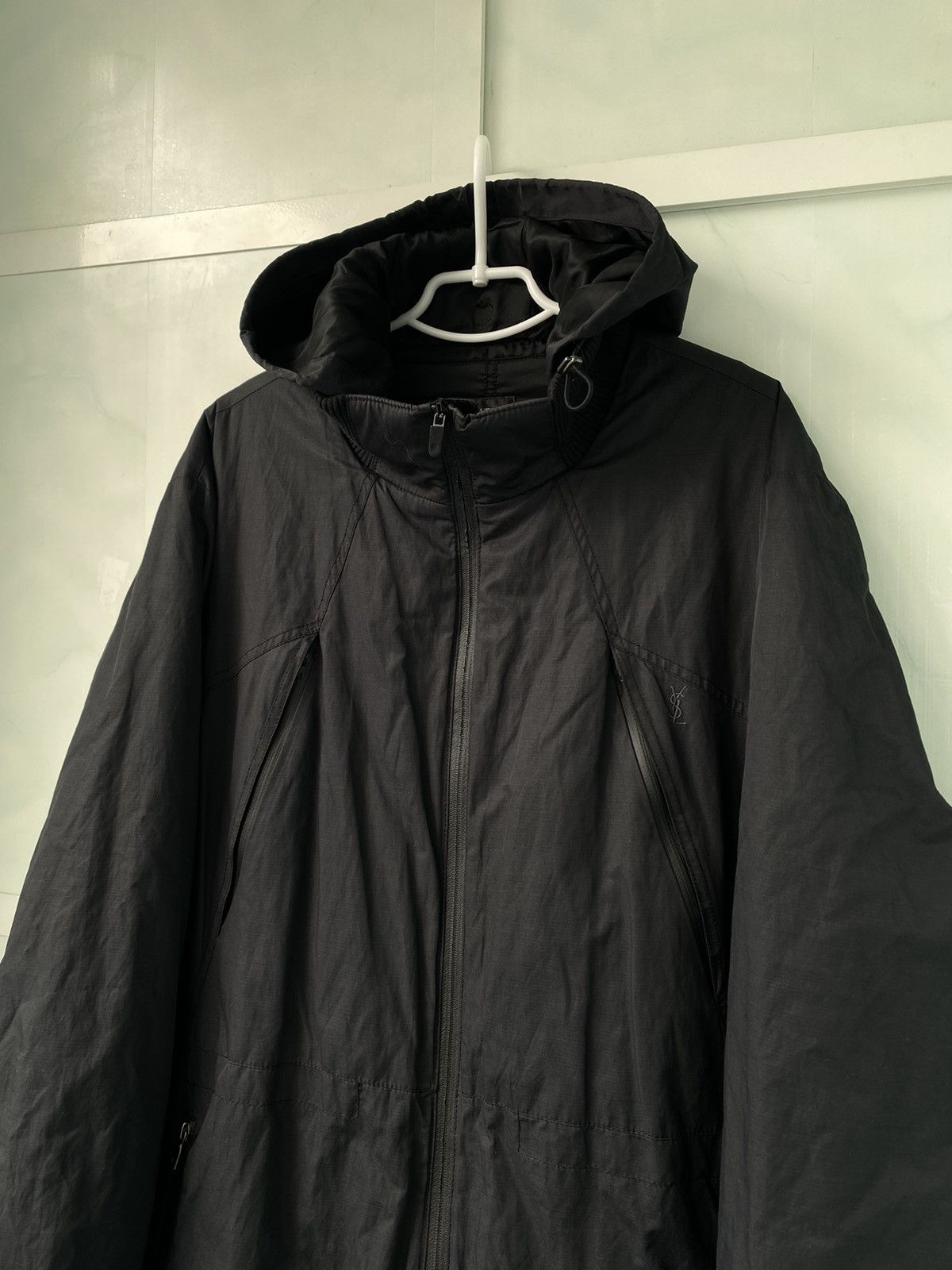 image of Saint Laurent Paris x Vintage 90's YSL Insulated Winter Down Parka Nylon Jacket in Black (Size XL)