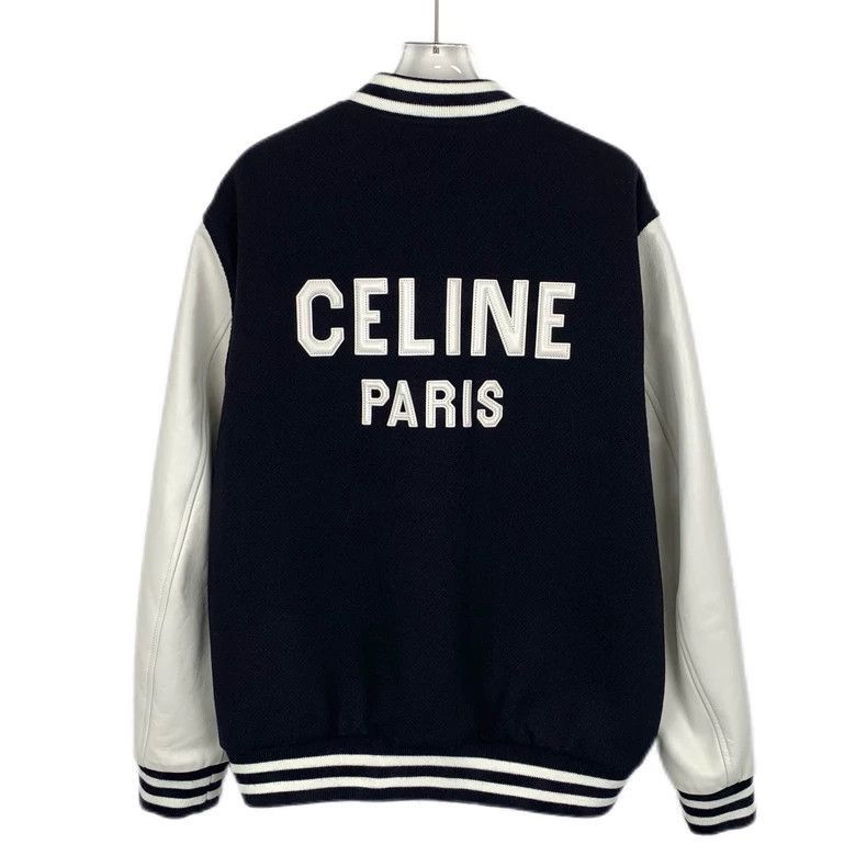 Celine Celine Black Embroidered Wool Baseball Jacket Size US XS / EU 42 / 0 - 2 Thumbnail