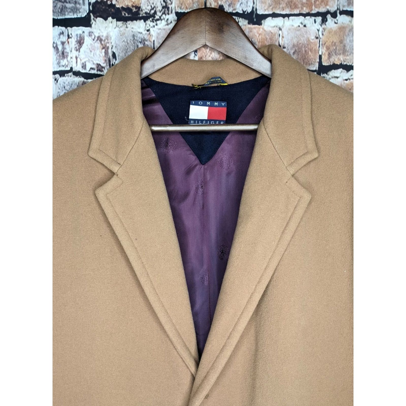 Tommy Hilfiger Tommy Hilfiger Beige Wool Long Overcoat Coat Jacket Mens Large Khaki Camel Size US L / EU 52-54 / 3 - 3 Thumbnail