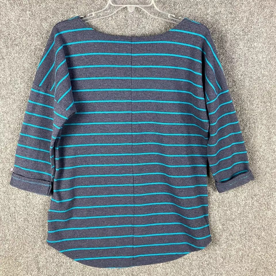 H&M Divided H&M Top Women's Large Striped 3/4 Sleeve Blue L Size L / US 10 / IT 46 - 7 Thumbnail