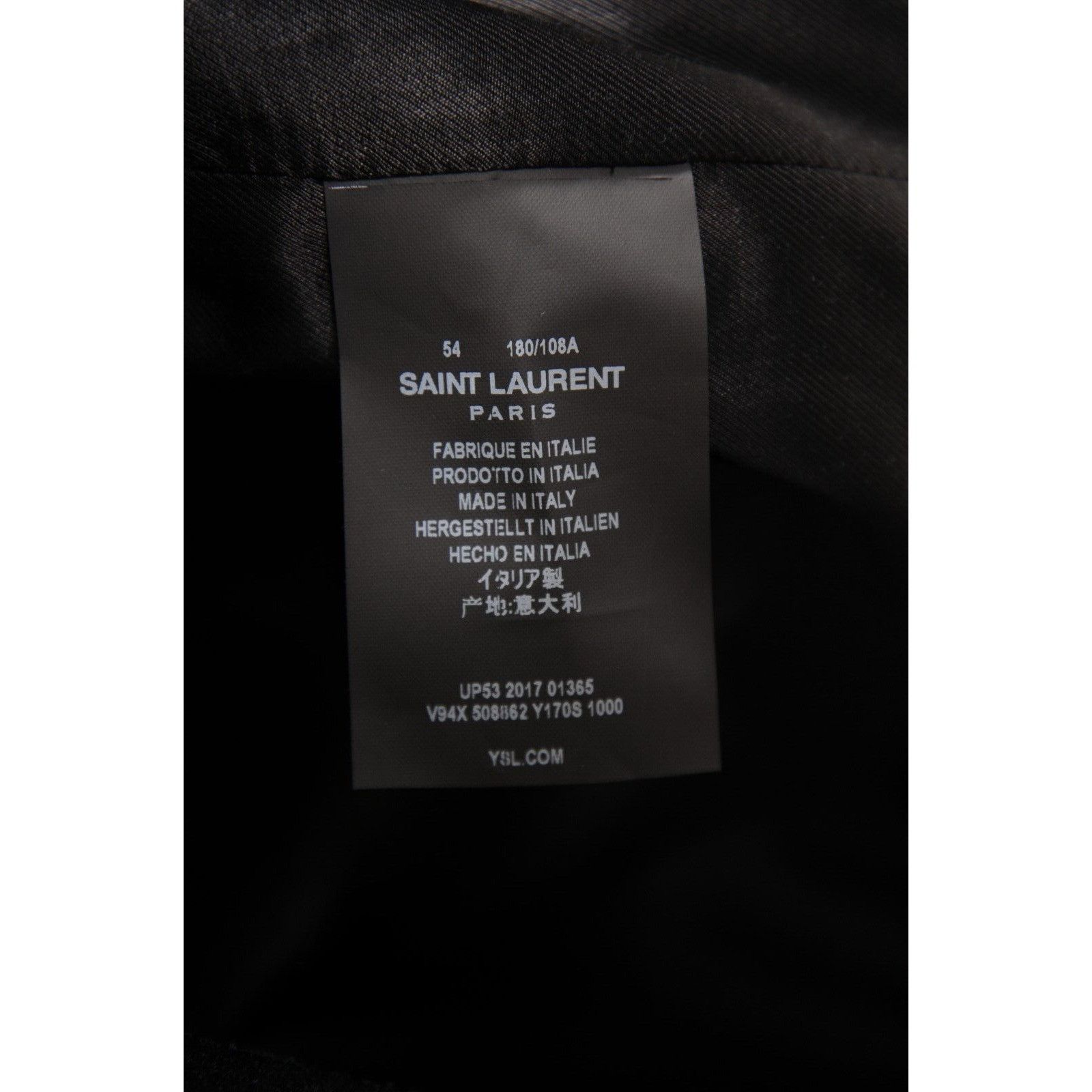 Saint Laurent Paris Ikat Bomber Jacket Black Satin Size US L / EU 52-54 / 3 - 9 Thumbnail