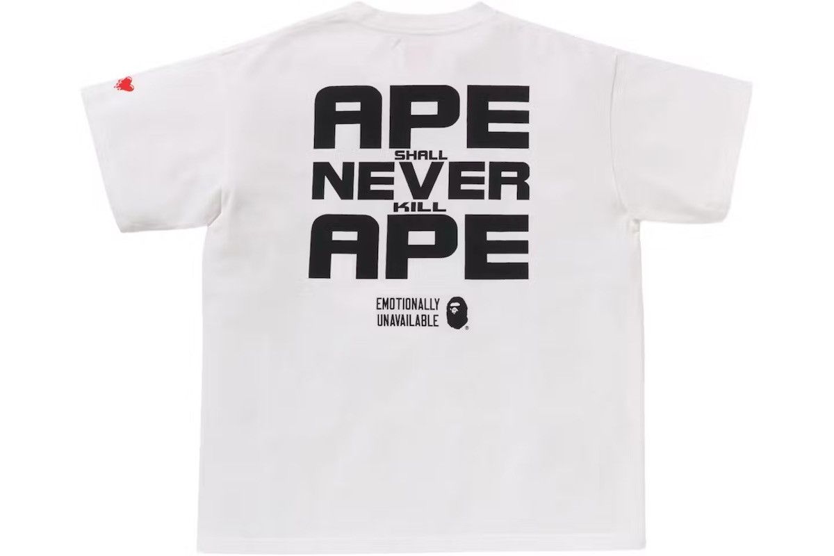 Bape BAPE x Emotionally Unavailable Ape Head Tee White Size US M / EU 48-50 / 2 - 3 Thumbnail