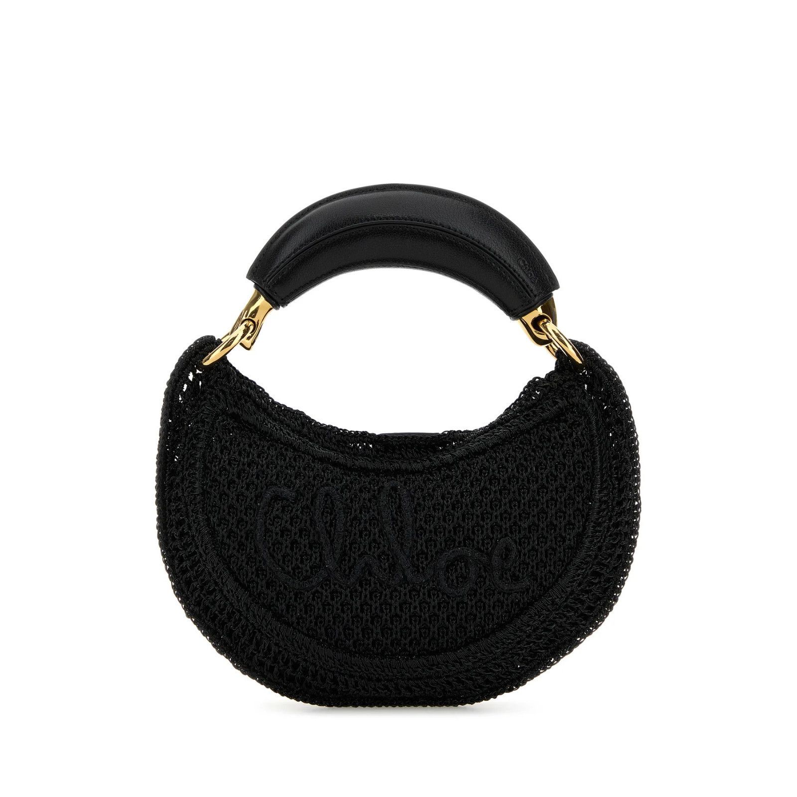 Chloe Chloe Summer Banana Mini Black Raffia Top Handle Bag New & A Size ONE SIZE - 1 Thumbnail
