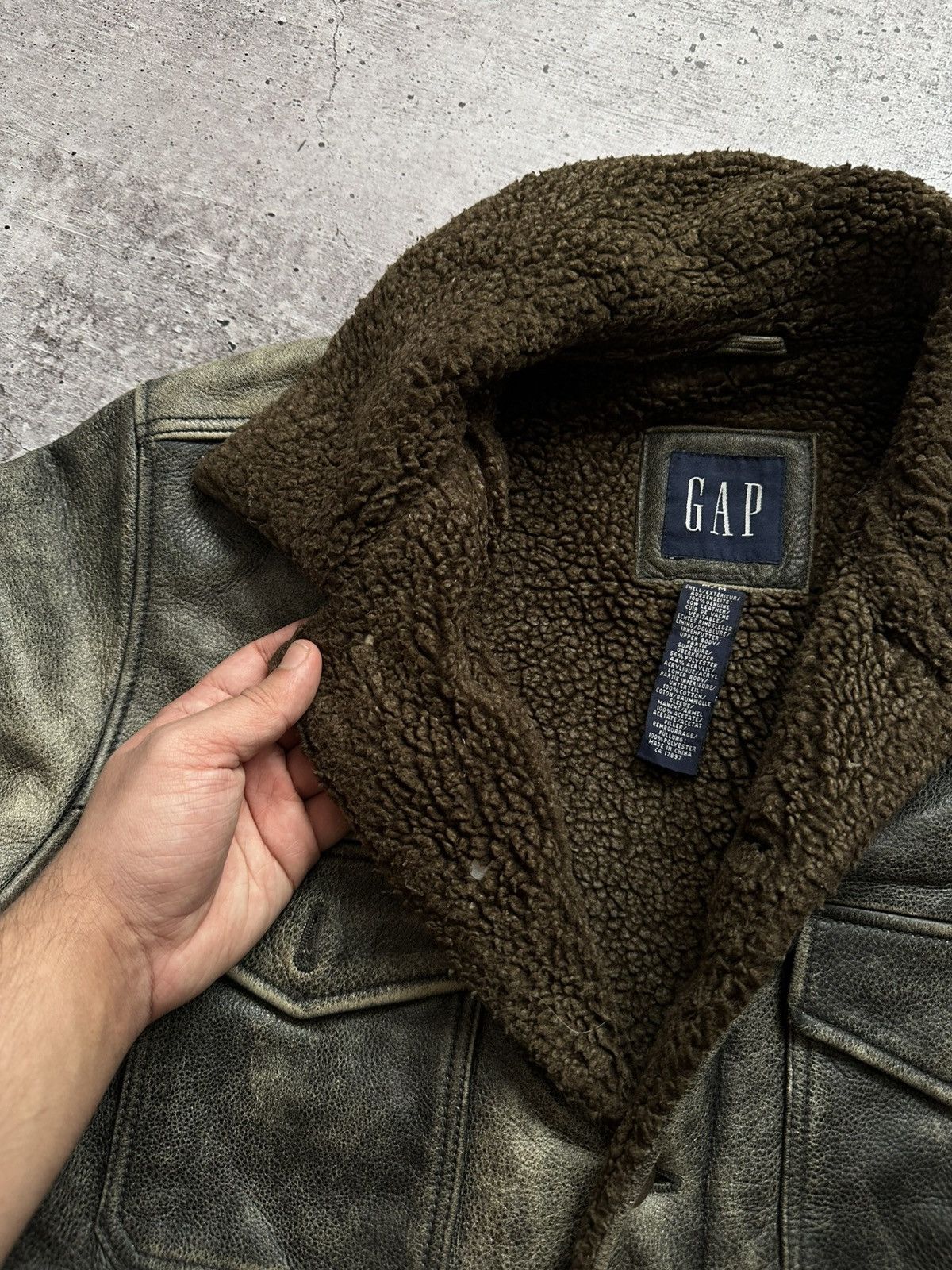 Gap Vintage Gap Distressed Sherpa Leather Coat Size US M / EU 48-50 / 2 - 10 Thumbnail