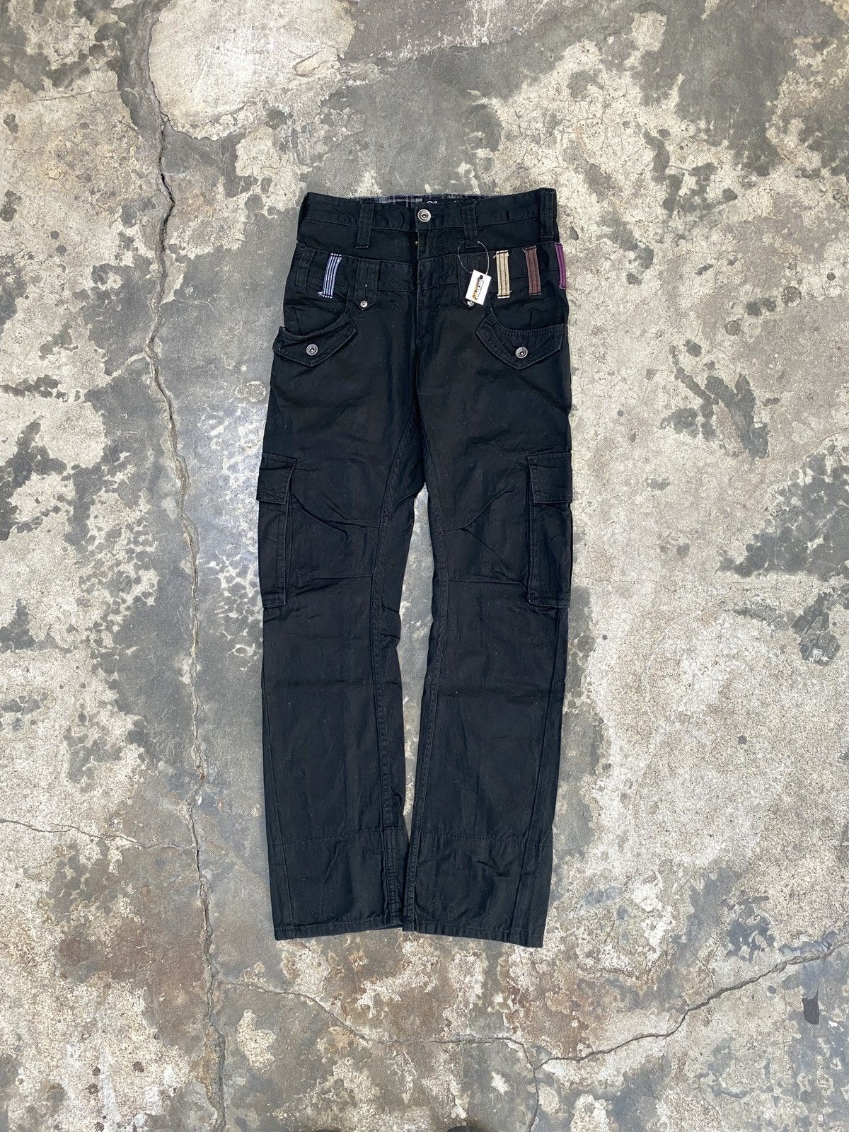 Japanese Brand Barcedos double waist cargo long pants jeans Size US 27 - 2 Thumbnail