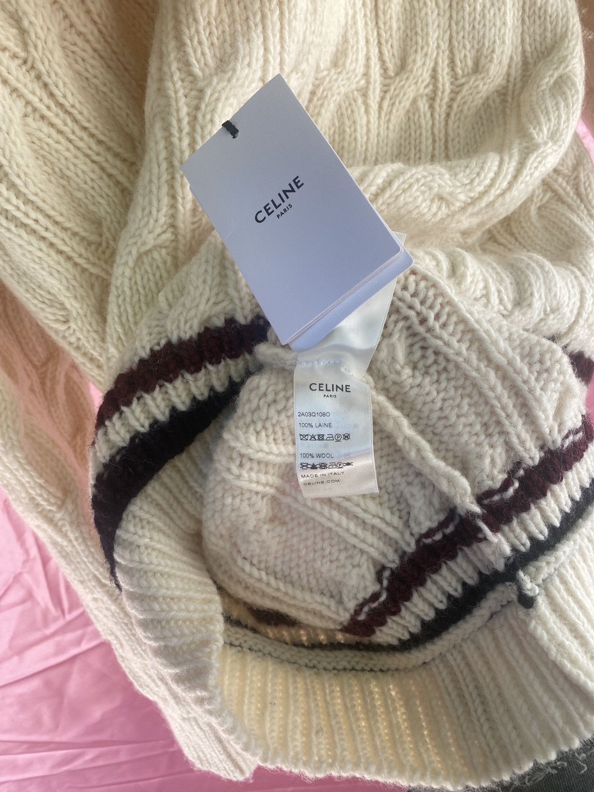 Celine NWT cable knit chunky hoodie sweater Size US M / EU 48-50 / 2 - 6 Thumbnail