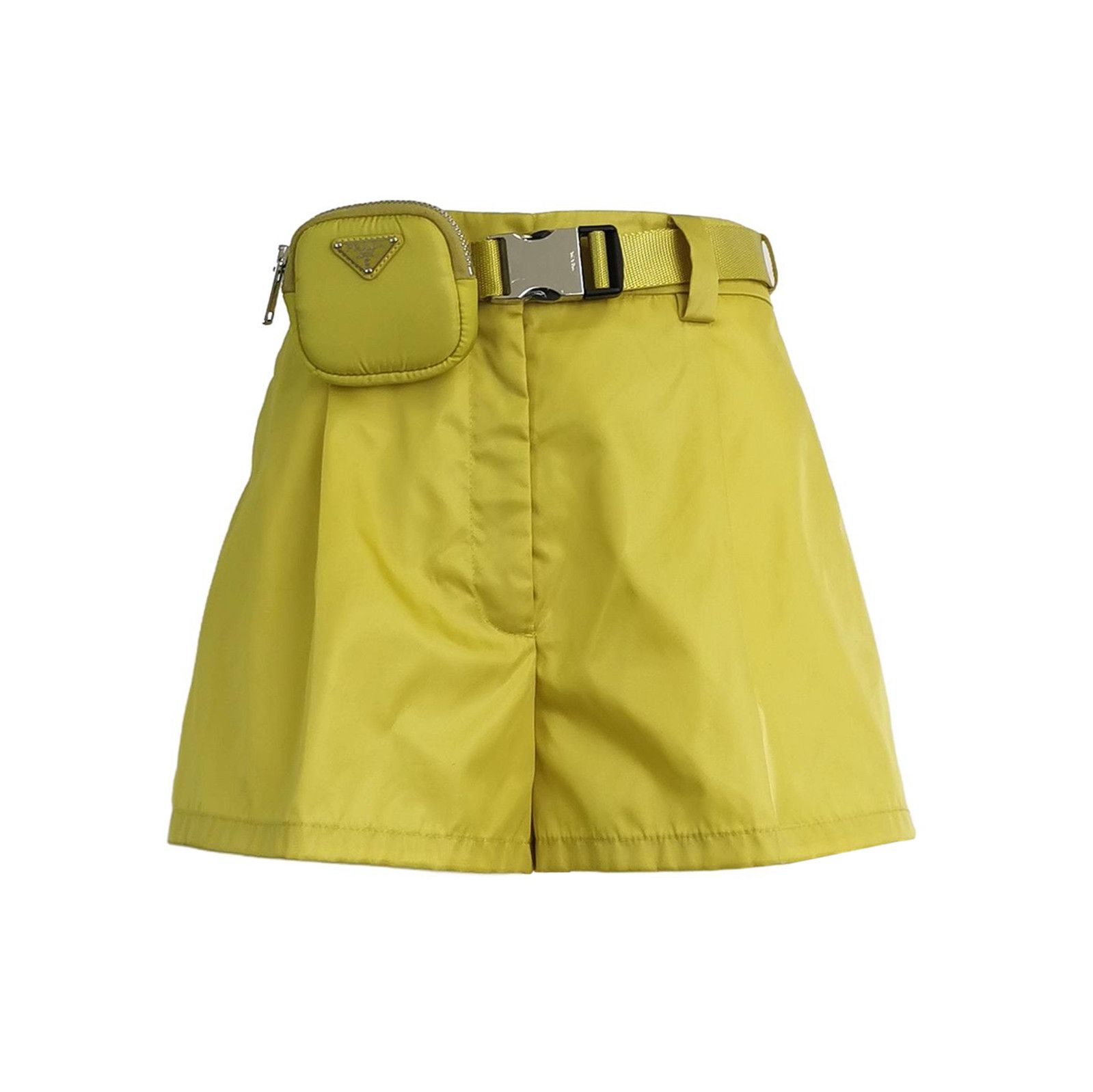 Prada Prada Yellow Belted Shorts with Pocket - dmc Size 40" / US 18 - 1 Thumbnail