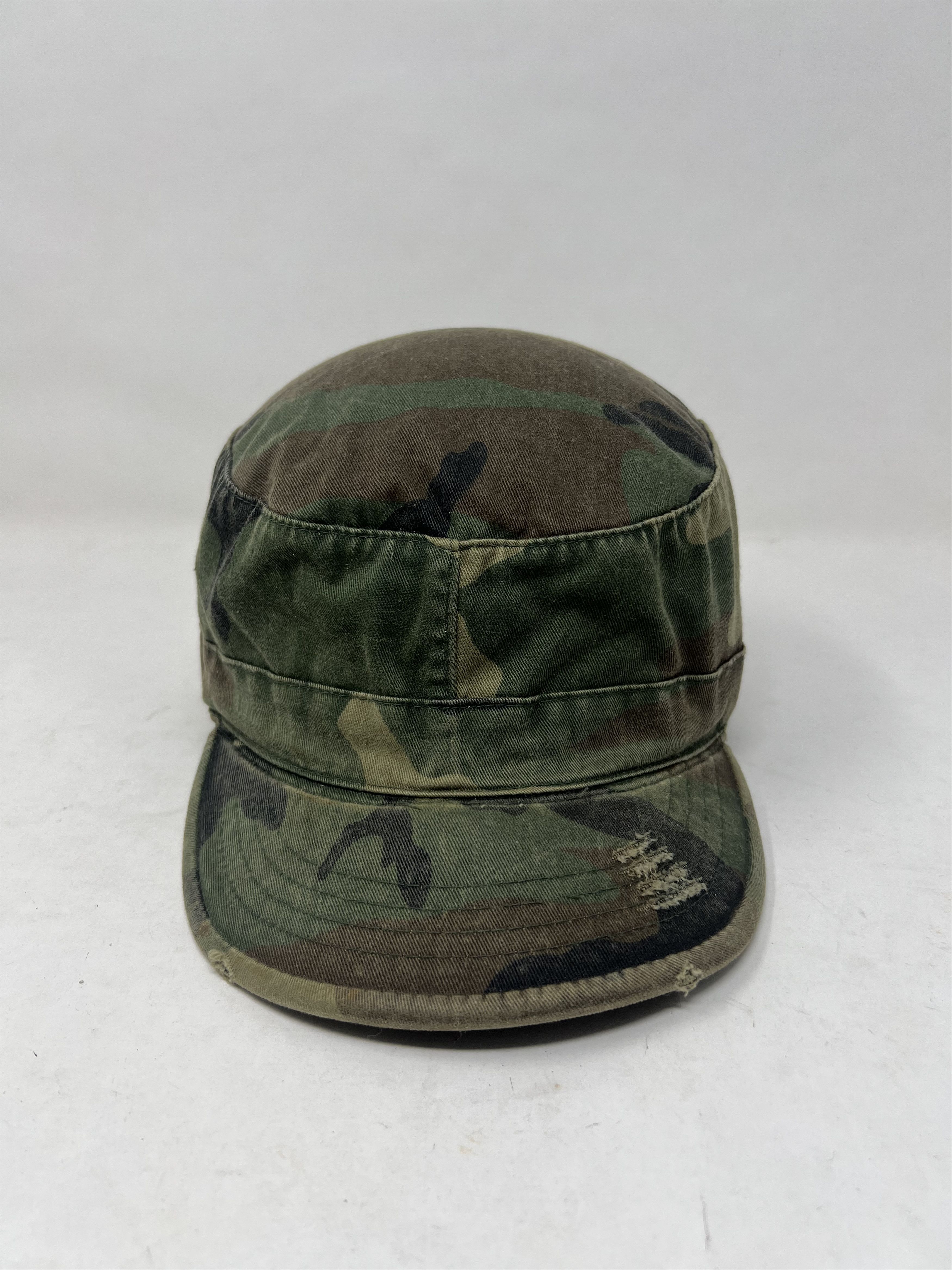 Vintage Vintage Millitary Woodland Distressed Fitted Hat Size ONE SIZE - 5 Thumbnail