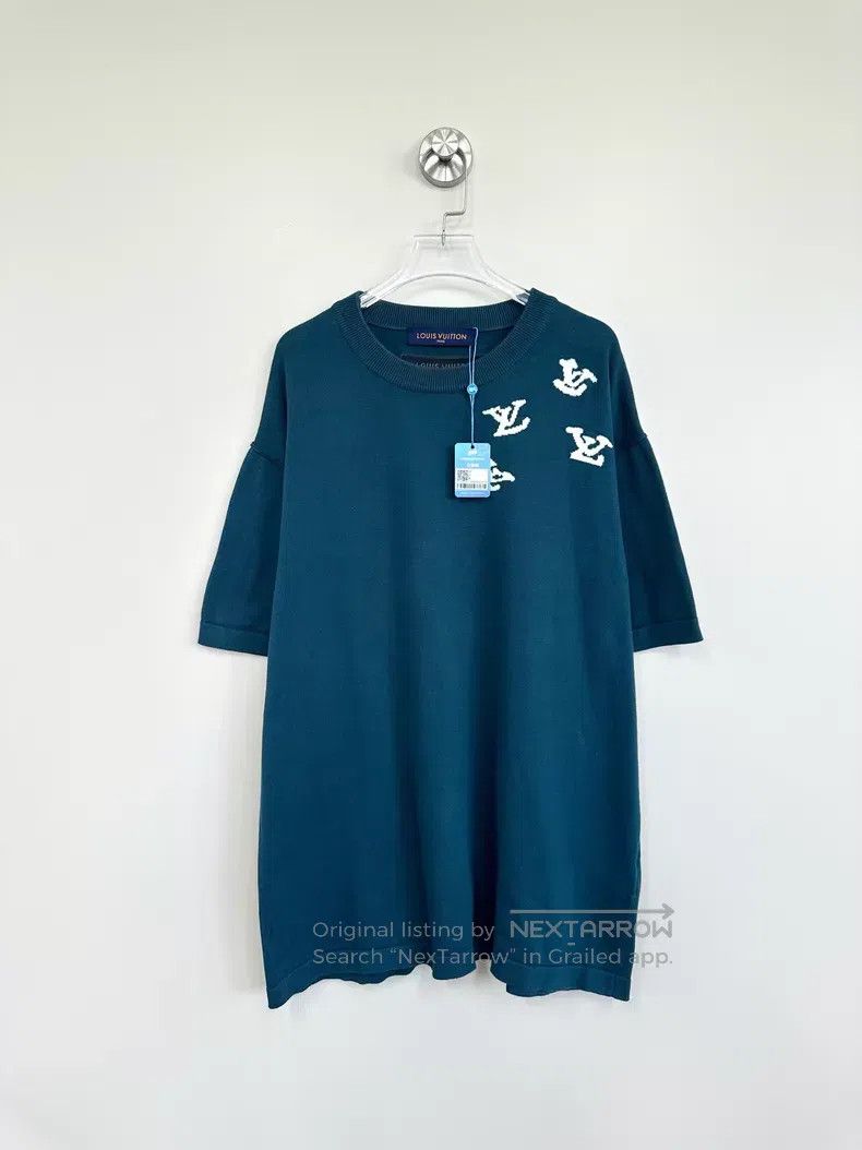 Louis Vuitton Louis Vuitton Navy Pied Piper knit logo short sleeves Size US L / EU 52-54 / 3 - 1 Thumbnail