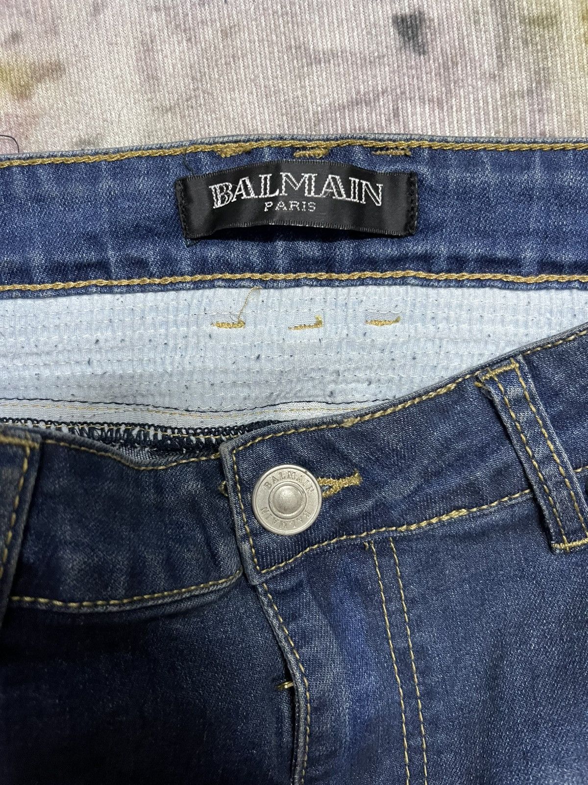 Balmain × Pierre Balmain Pierre Balmain Disstressed Denim Jeans Skinny Size US 34 / EU 50 - 16 Thumbnail