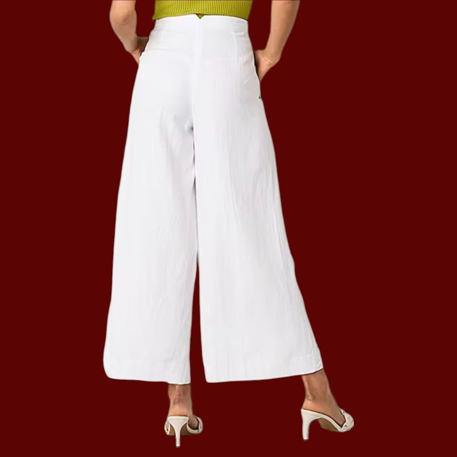 Worthington Worthington - Women's Mid-Rise Tall Cropped Pants - White - Size 26" / US 2 / IT 38 - 2 Thumbnail