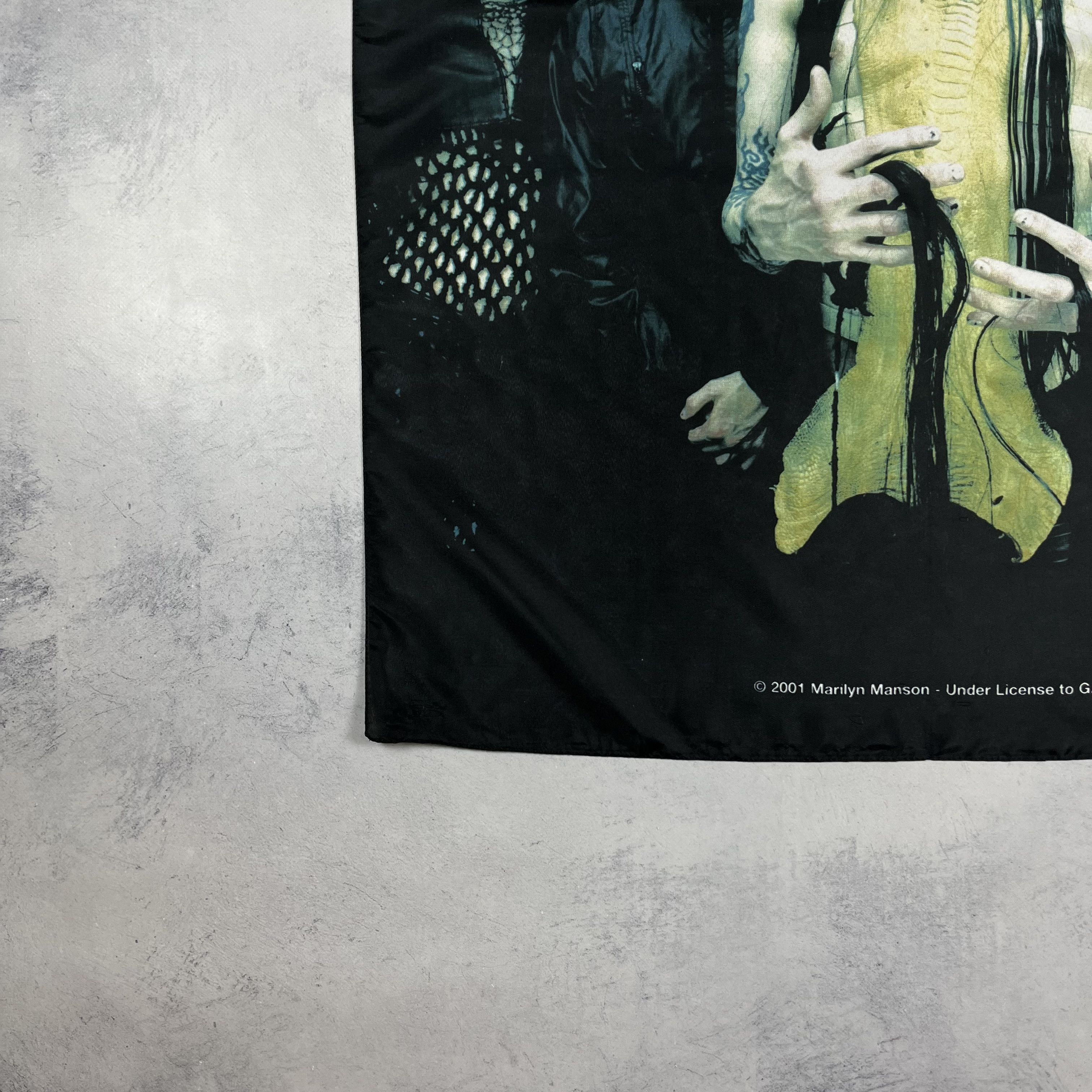 Band Tees Vintage Marilyn Manson Rock Band Poster Flag Tapestry 2001 Size ONE SIZE - 4 Thumbnail