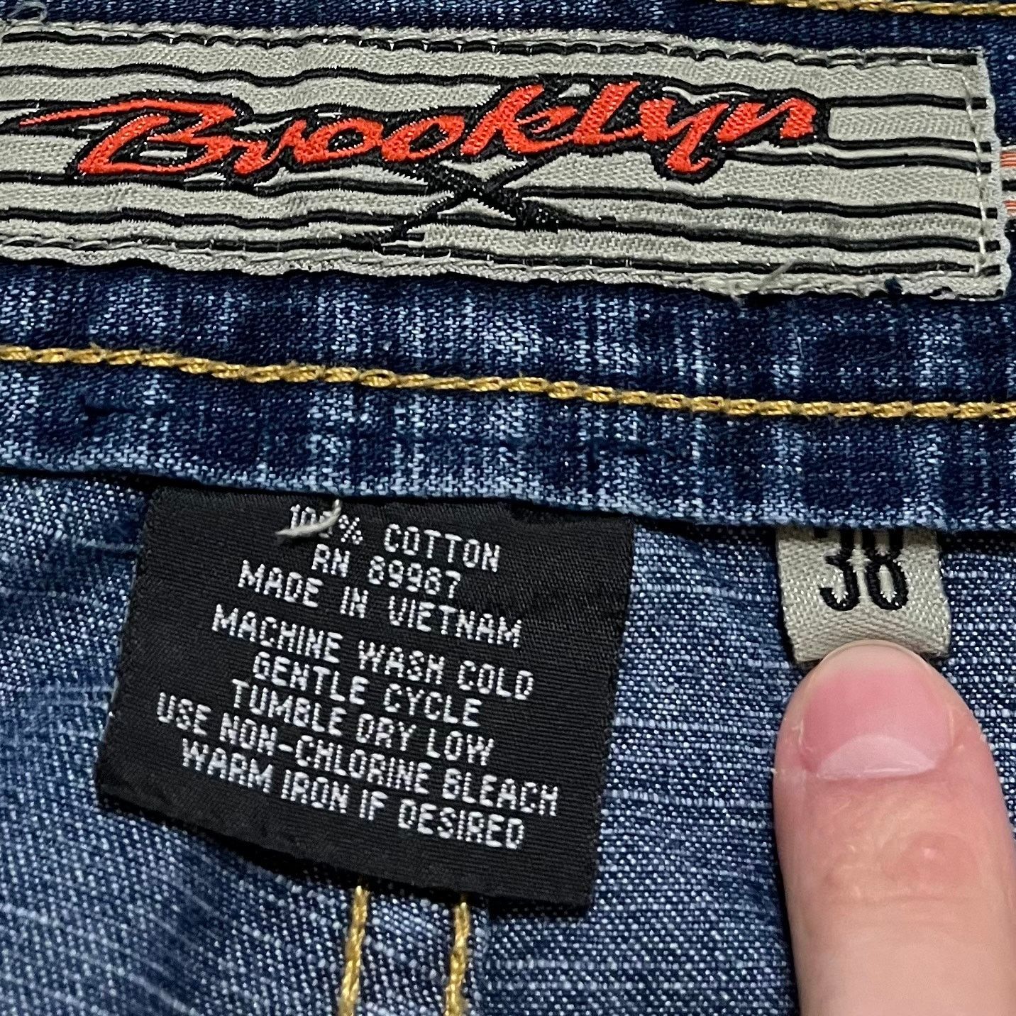 Other Brooklyn Express Y2K Baggy Skater Acid Washed Faded Jeans 36 Size US 36 / EU 52 - 4 Thumbnail