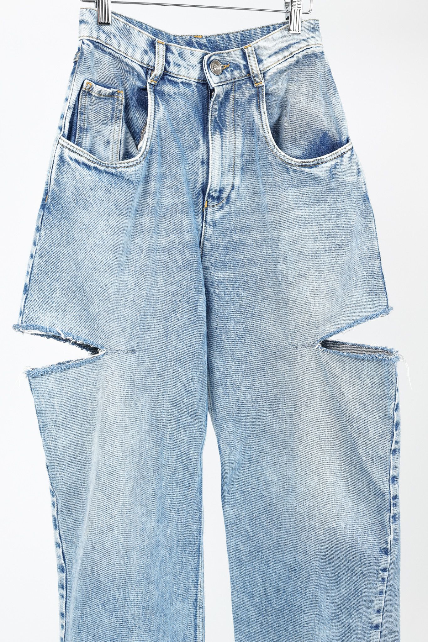 Maison Margiela Maison Margiela Blue Cotton Slit Jeans Size 26" / US 2 / IT 38 - 3 Thumbnail
