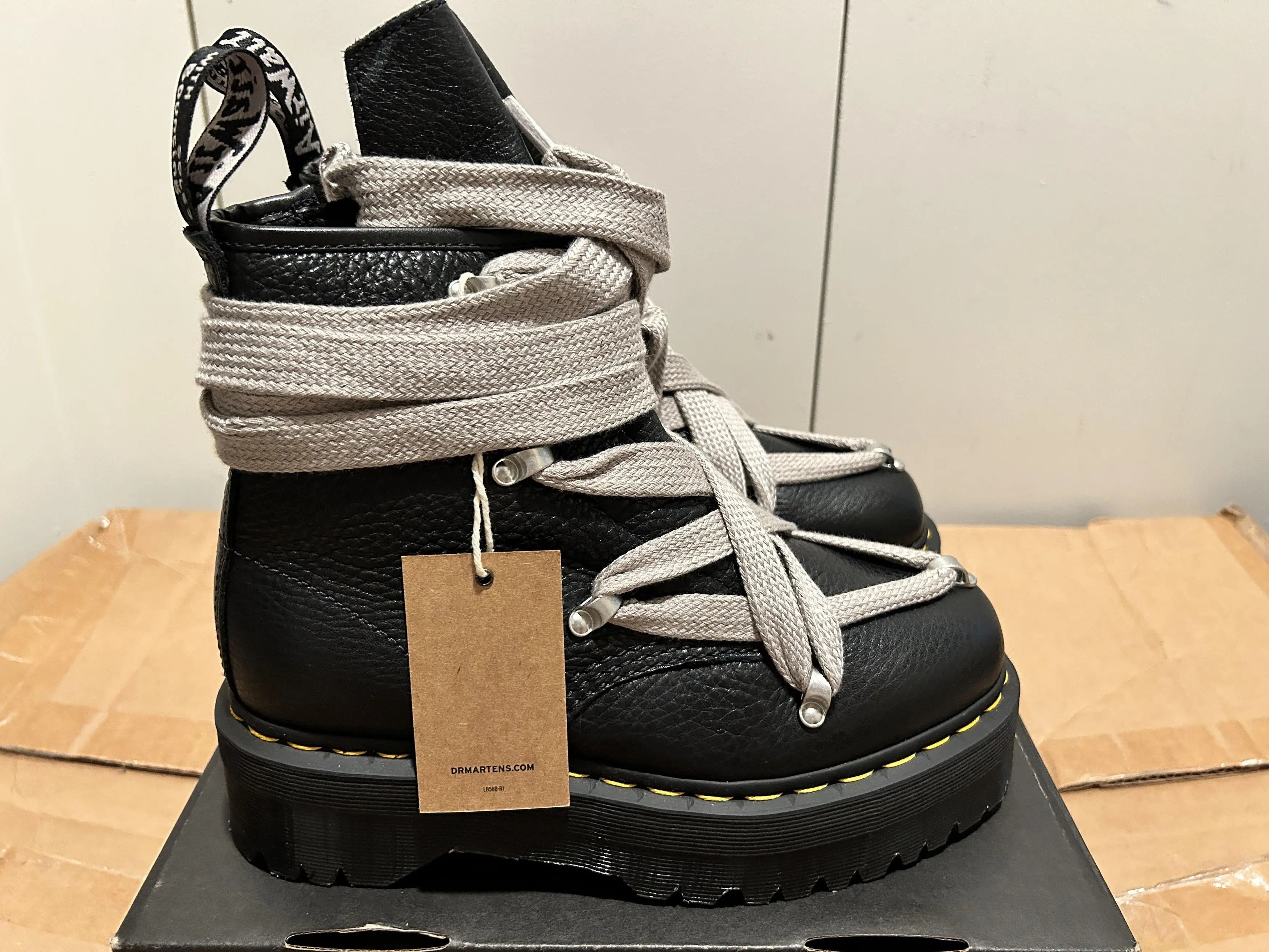 Dr. Martens × Rick Owens Jumbo Lace Boots Size US 10.5 / EU 43-44 - 2 Thumbnail