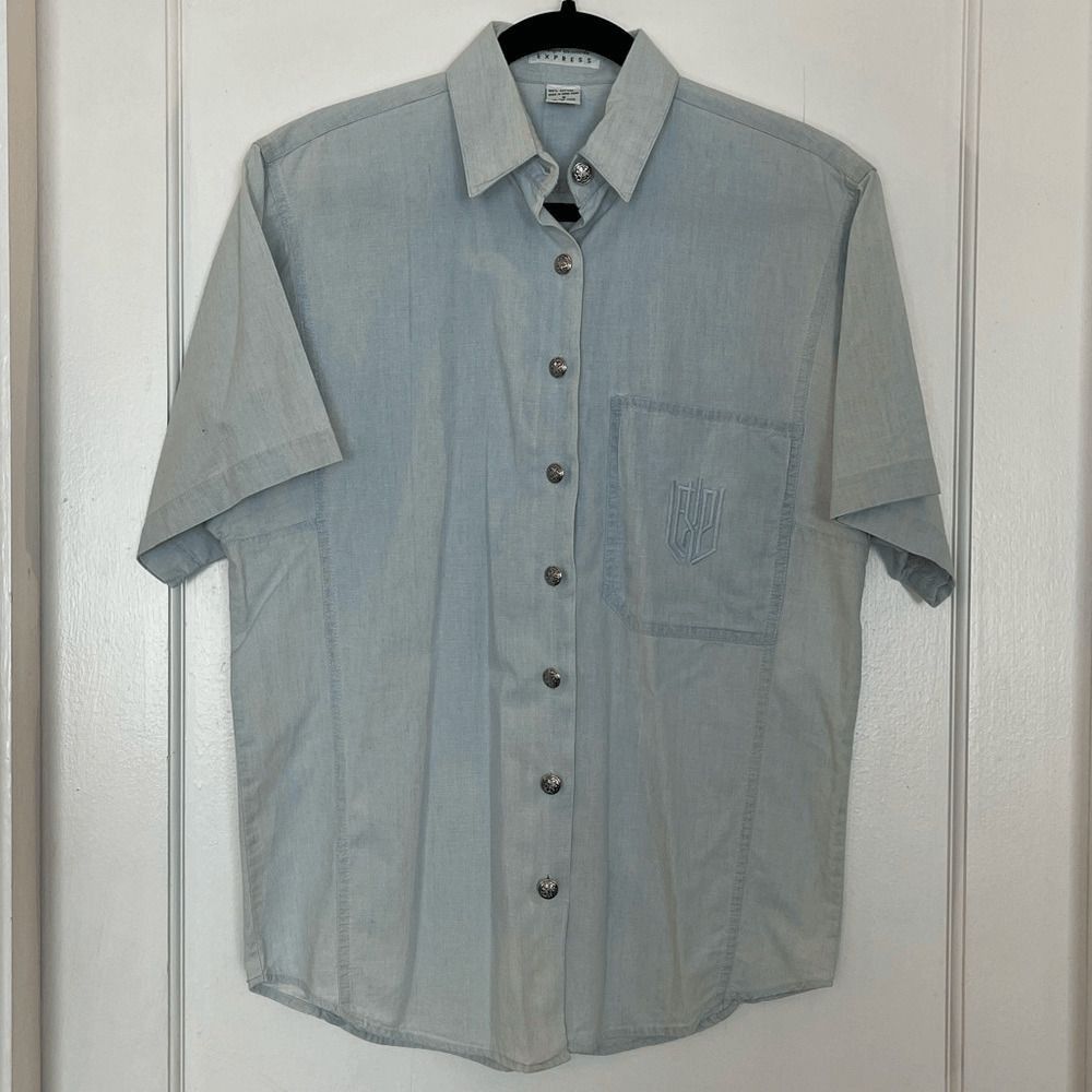 Express VINTAGE Express Compagnie Internationale denim short sleeve Size US S / EU 44-46 / 1 - 1 Thumbnail