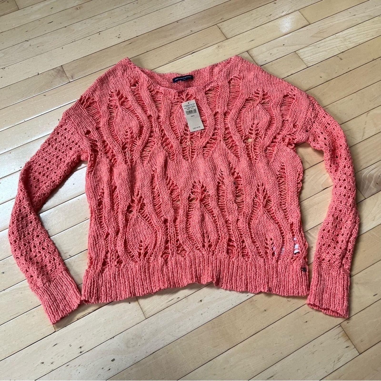 American Eagle Outfitters American Eagle Outfitters Pink Sweater NWT Open Loose Knit Size S / US 4 / IT 40 - 1 Thumbnail
