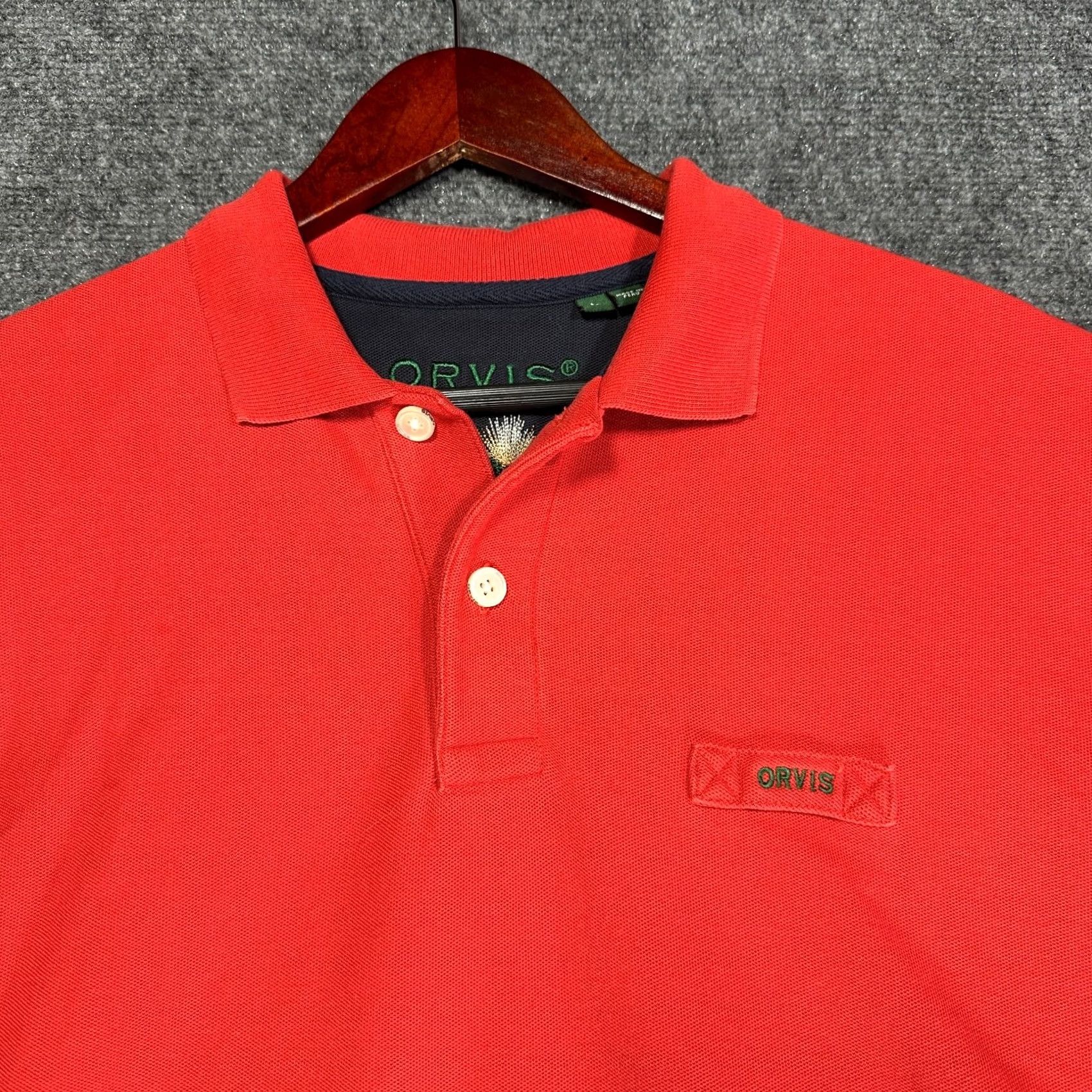 Orvis Orvis Polo Shirt Mens L Red Cotton Short Sleeve Logo Split Hem Polo Size US L / EU 52-54 / 3 - 5 Thumbnail