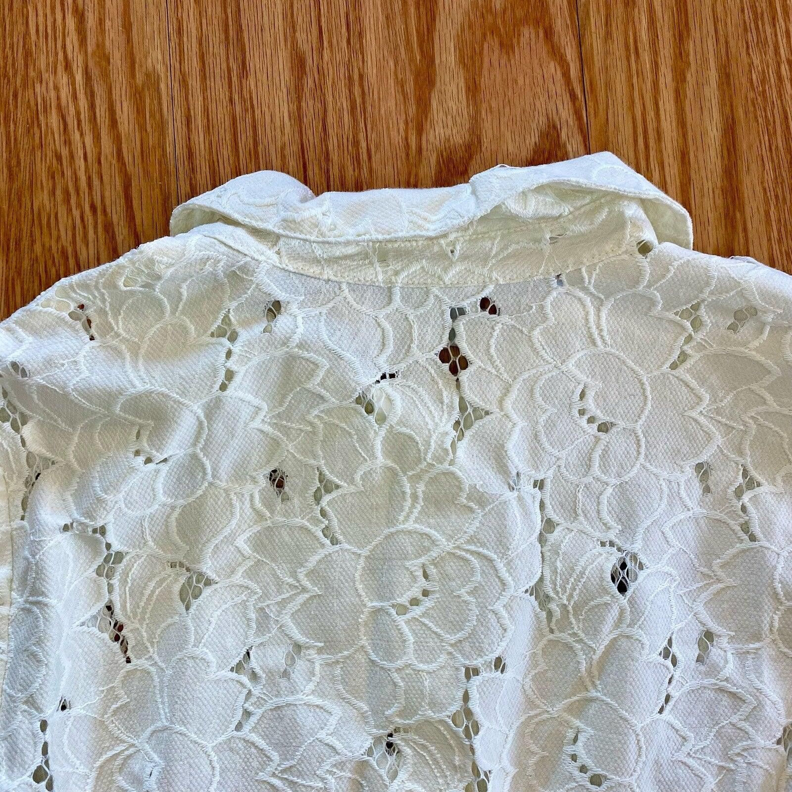 Other Cabi #5162 Spring Portrait White Floral Jacket Womens Medium Size M / US 6-8 / IT 42-44 - 9 Thumbnail