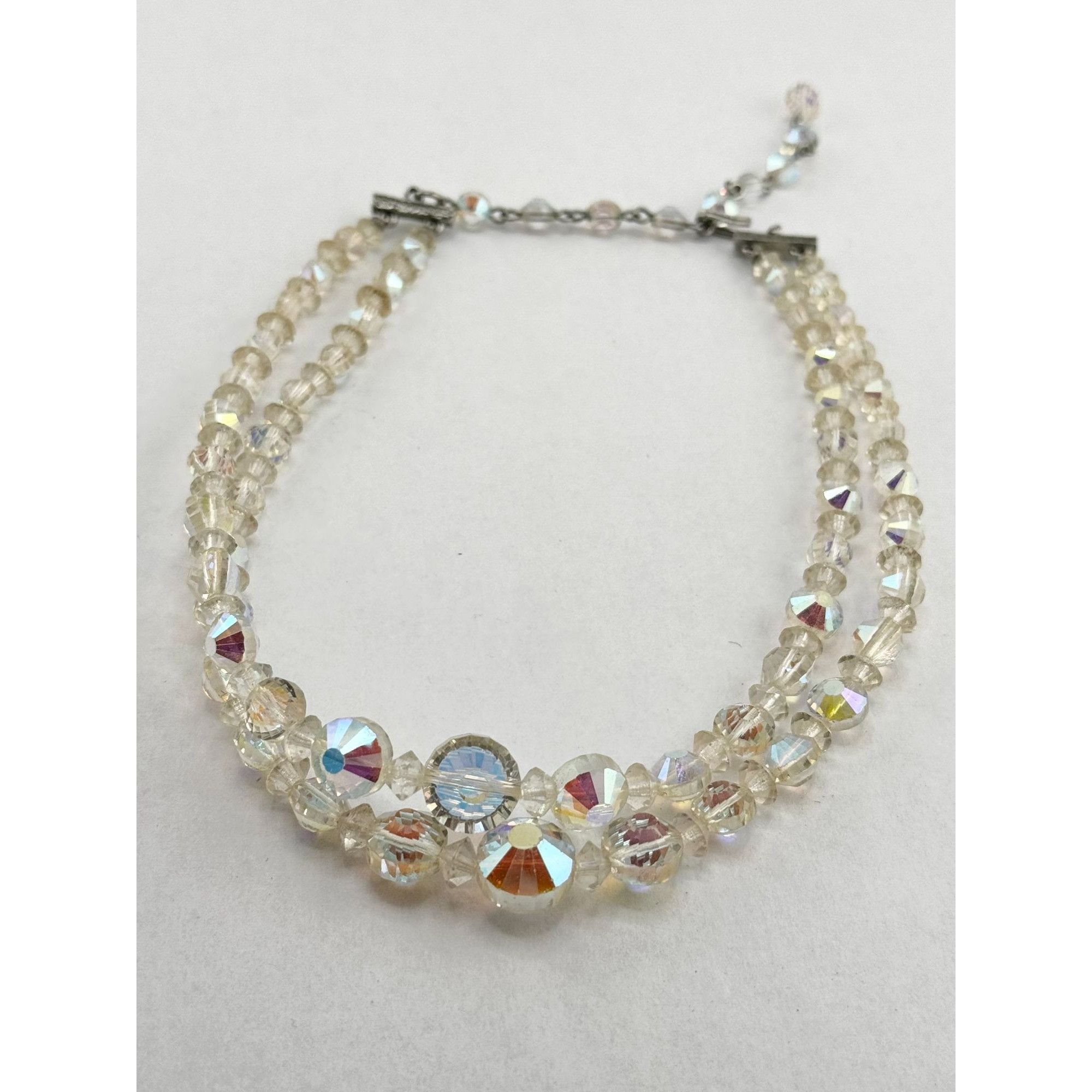 Vintage Vintage estate AB Crystal beaded double strand necklace Size ONE SIZE - 6 Thumbnail