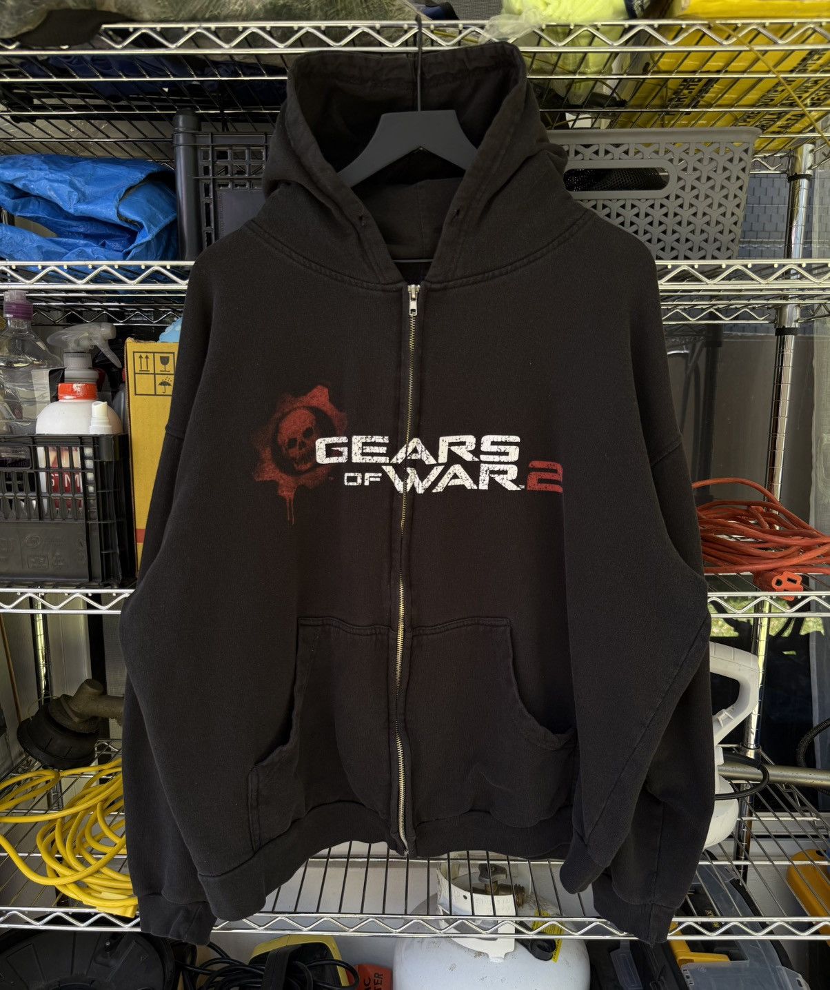 Designer × Streetwear × Vintage 74 is war zip up hooded sweatshirt