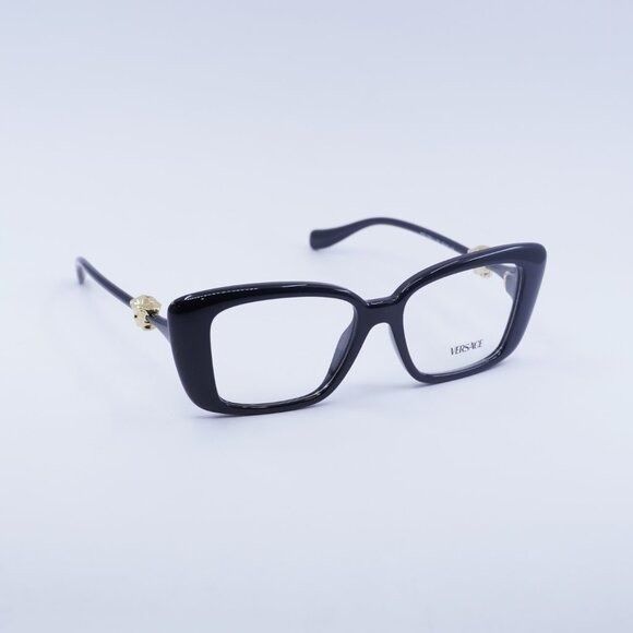 Versace Versace VE3385U GB1 Eyeglasses Shiny Black 53mm Square Frame Size ONE SIZE - 5 Thumbnail