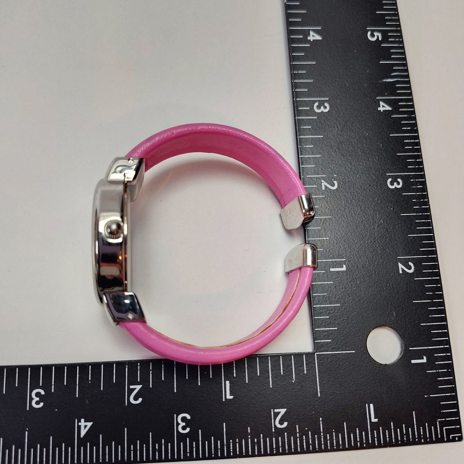 Disney Disney Minnie Mouse Pink Bangle Bracelet Watch Silver Tone Size ONE SIZE - 6 Thumbnail