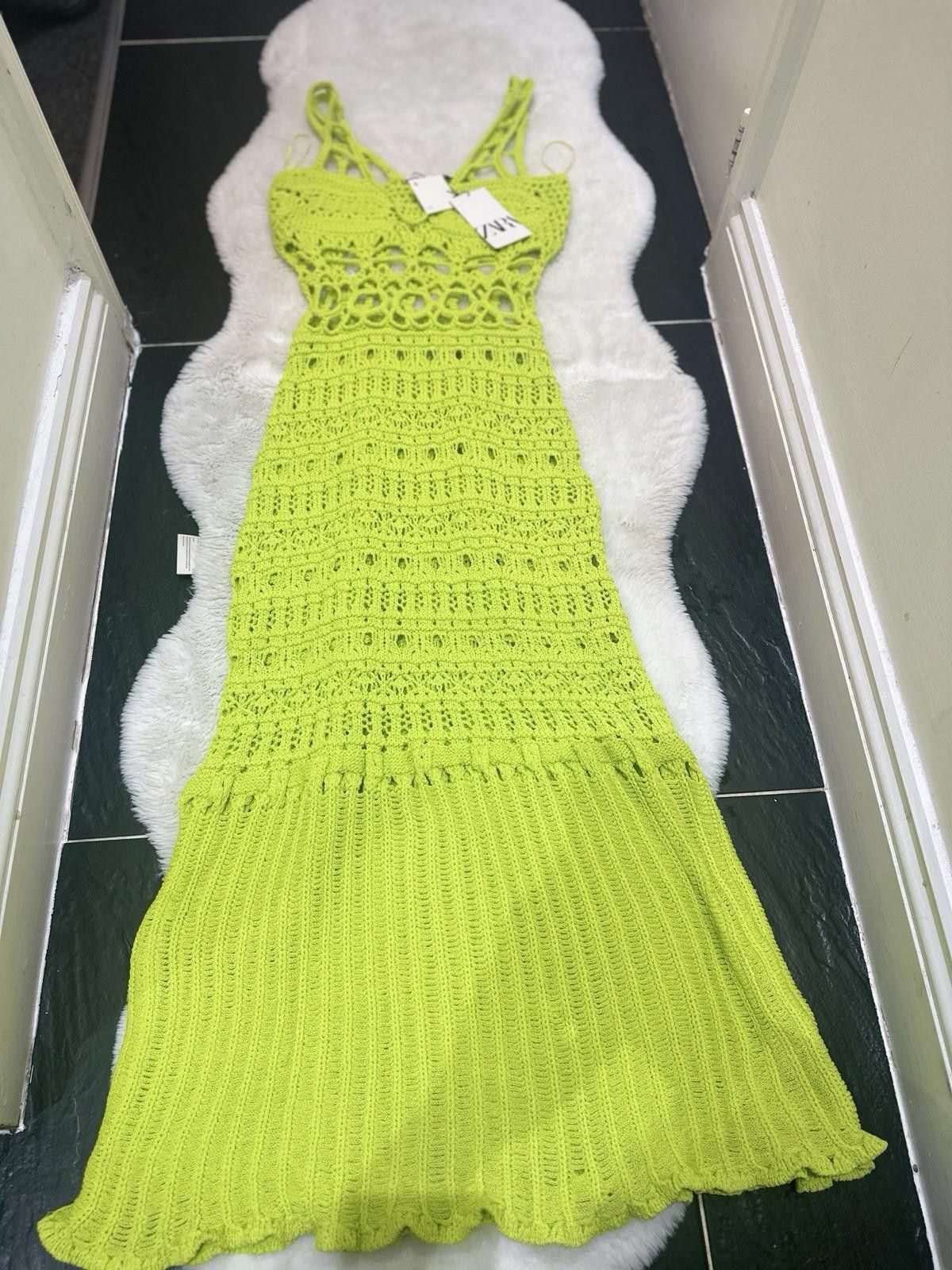Zara ZARA Lime Crochet maxi dress Size M Size M / US 6-8 / IT 42-44 - 3 Thumbnail