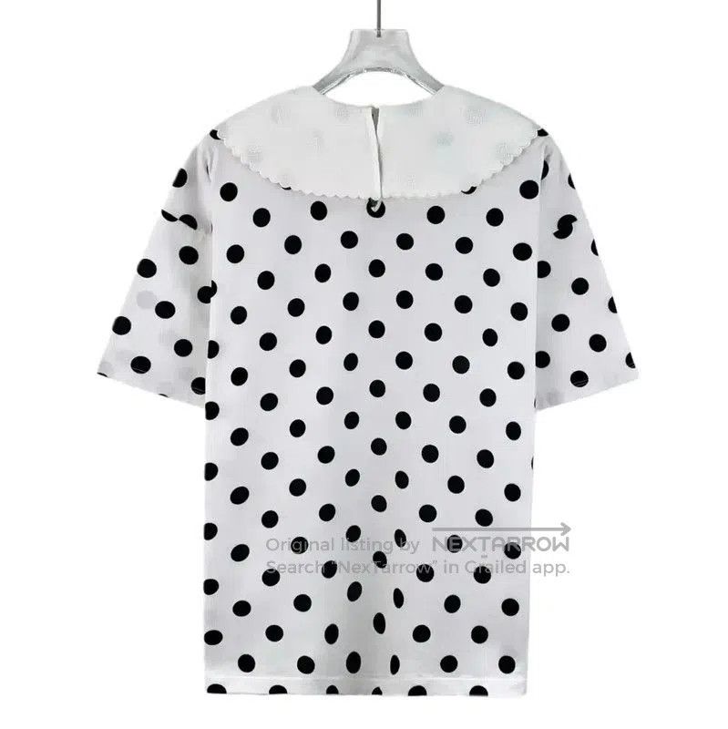 Miu Miu Miu Miu Polka Dot White Cotton T-Shirt . Size XS / US 0-2 / IT 36-38 - 1 Thumbnail