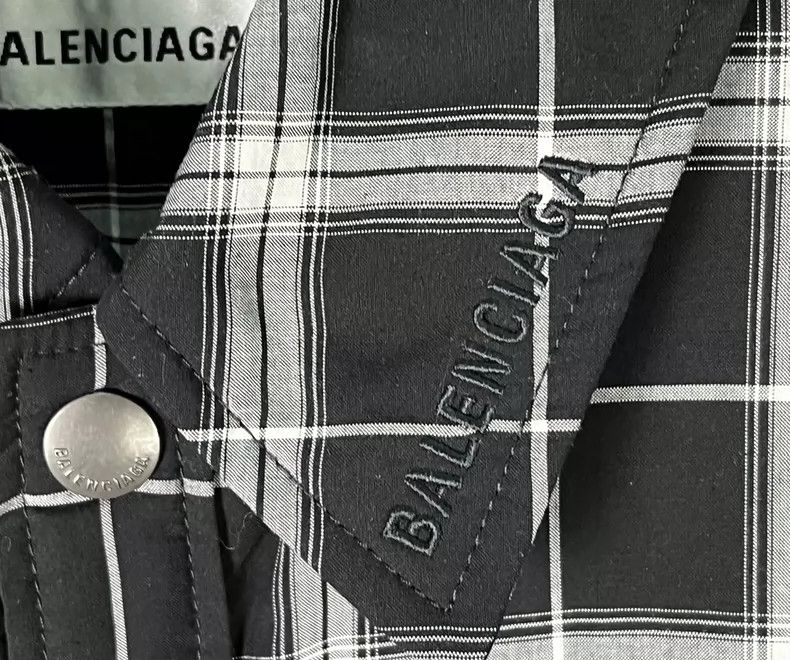 Balenciaga Balenciaga size 38 Embroidered Logo plaid cotton-padded ja Size M / US 6-8 / IT 42-44 - 3 Thumbnail
