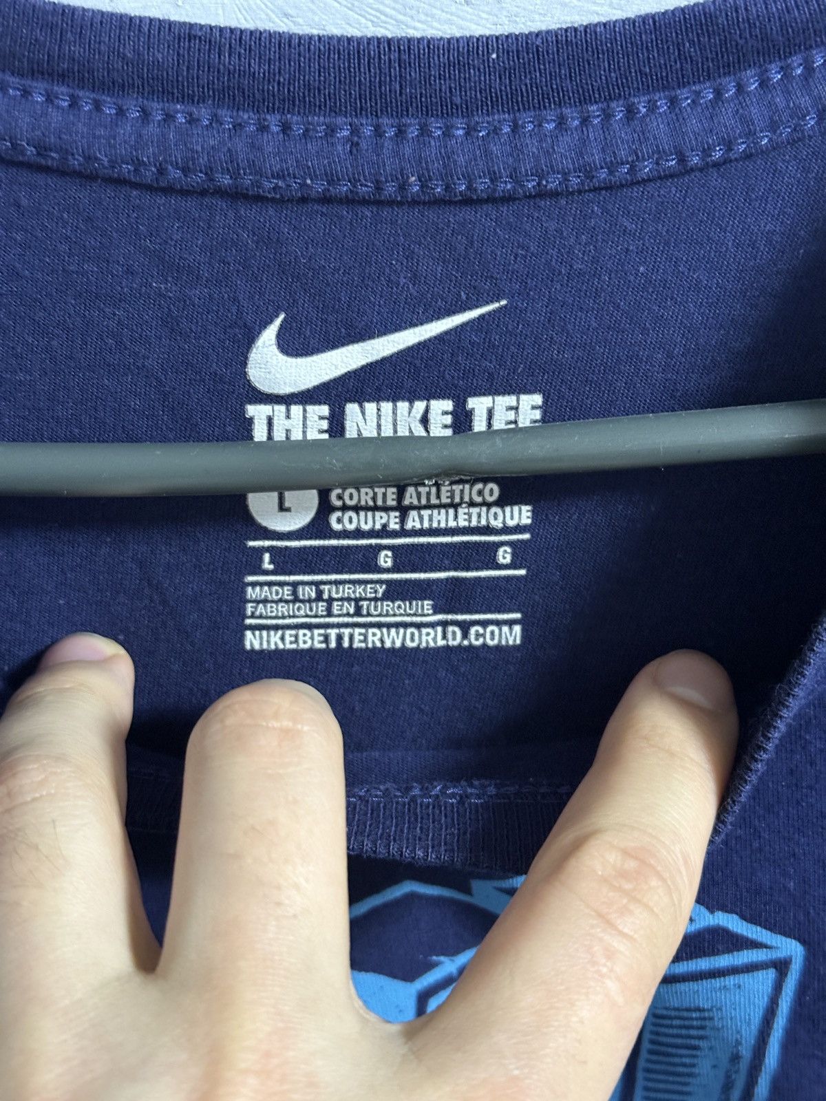 Nike Rare T-Shirt Nike Big Logo Drill Style Size US L / EU 52-54 / 3 - 6 Thumbnail